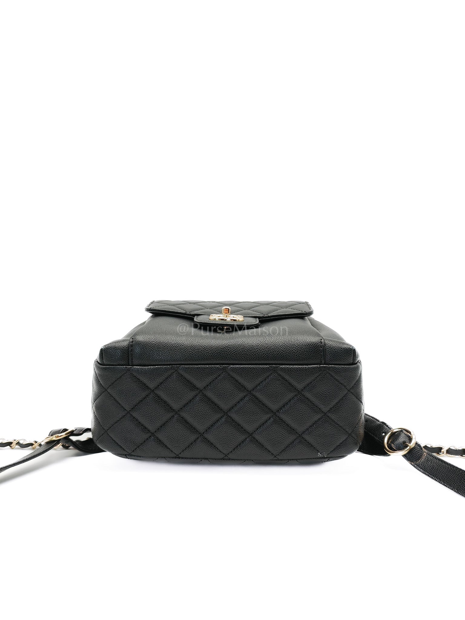 CC Day Backpack Small Black Caviar Light Gold Hardware (Series 27)