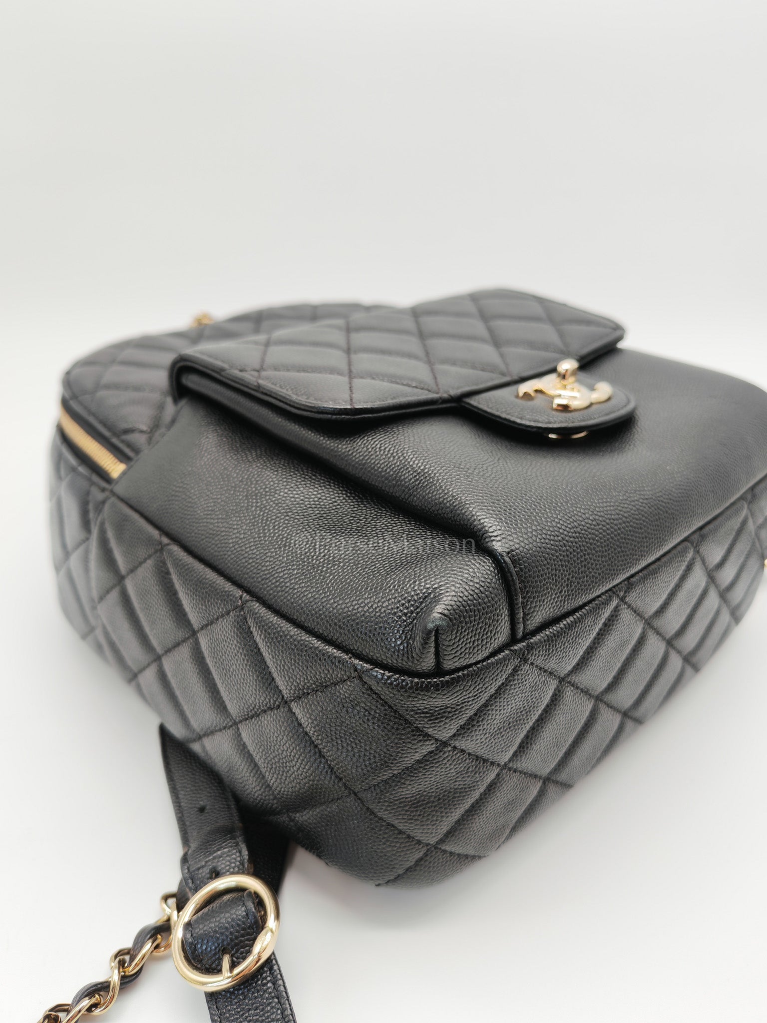 CC Day Backpack Small Black Caviar Light Gold Hardware (Series 27)