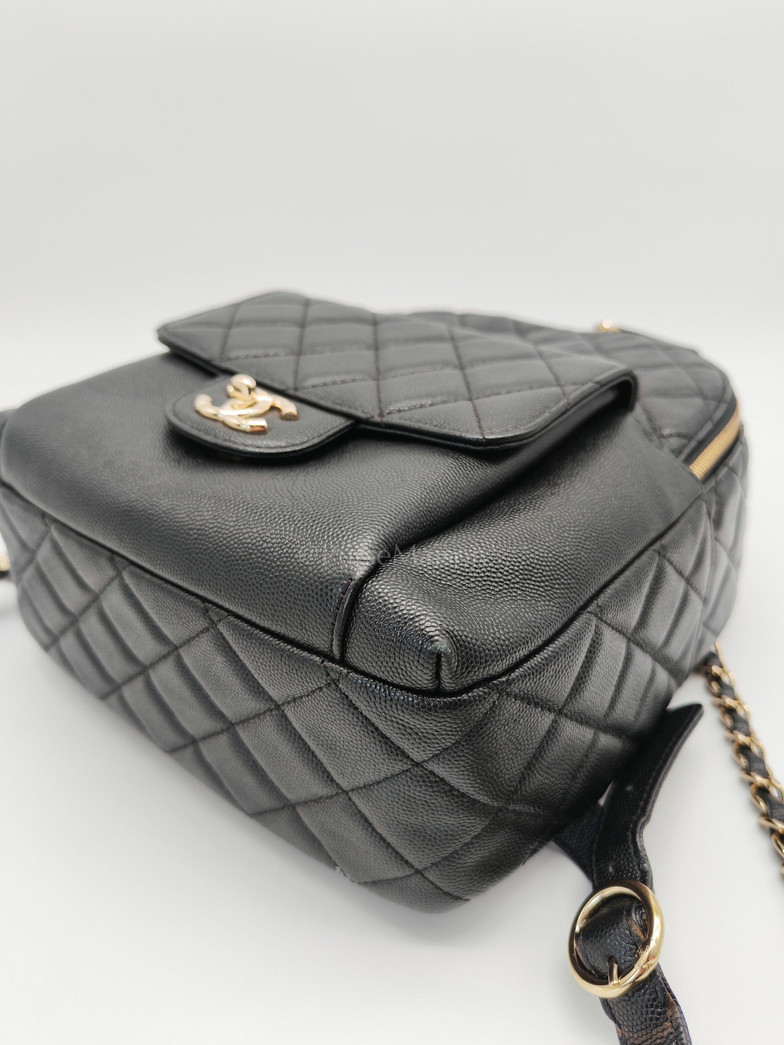 CC Day Backpack Small Black Caviar Light Gold Hardware (Series 27)