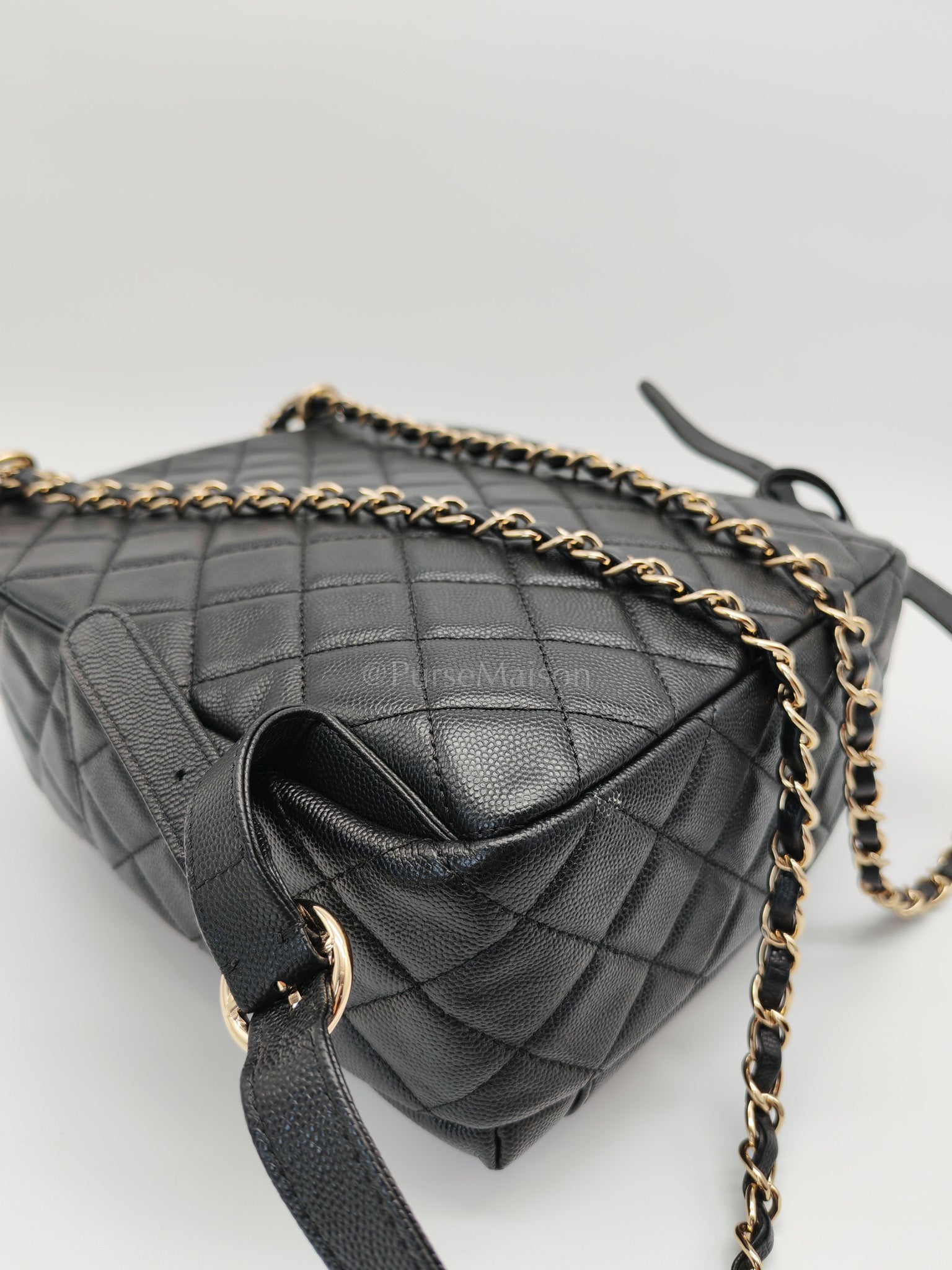 CC Day Backpack Small Black Caviar Light Gold Hardware (Series 27)