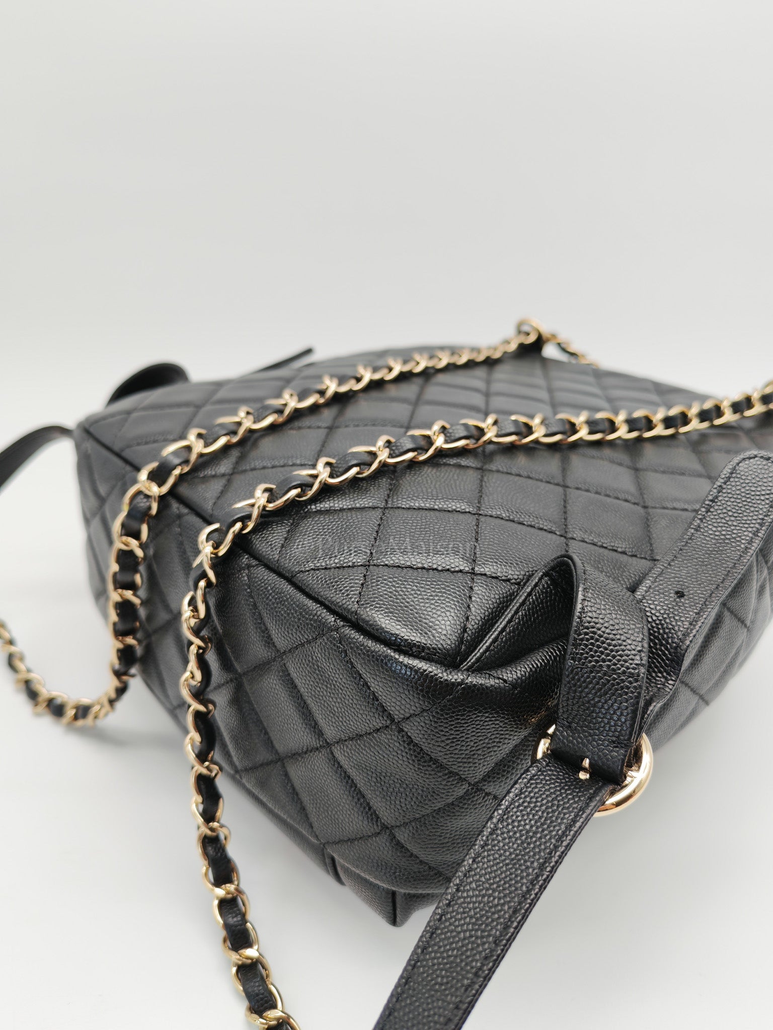 CC Day Backpack Small Black Caviar Light Gold Hardware (Series 27)