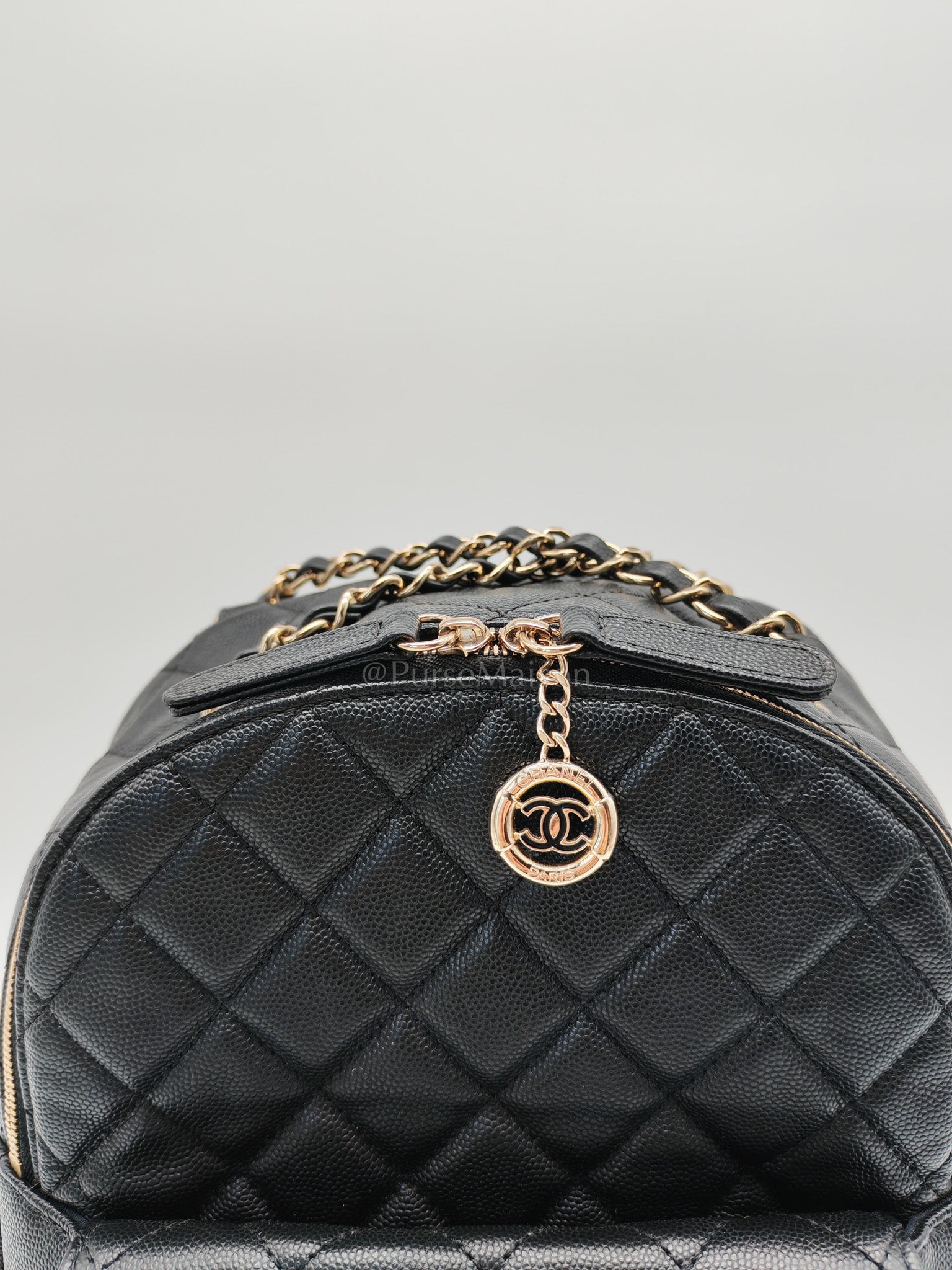 CC Day Backpack Small Black Caviar Light Gold Hardware (Series 27)