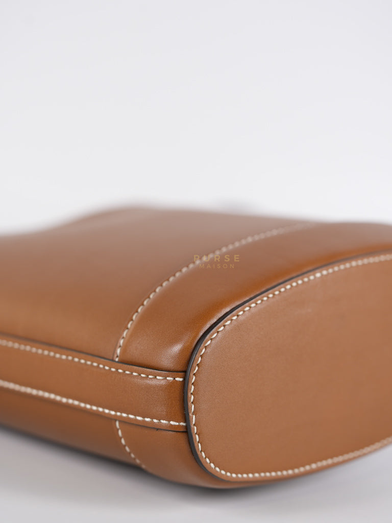 73 Small Horsebit Bucket Bag Tan in Smooth Calfskin Leather | Purse Maison Luxury Bags Shop