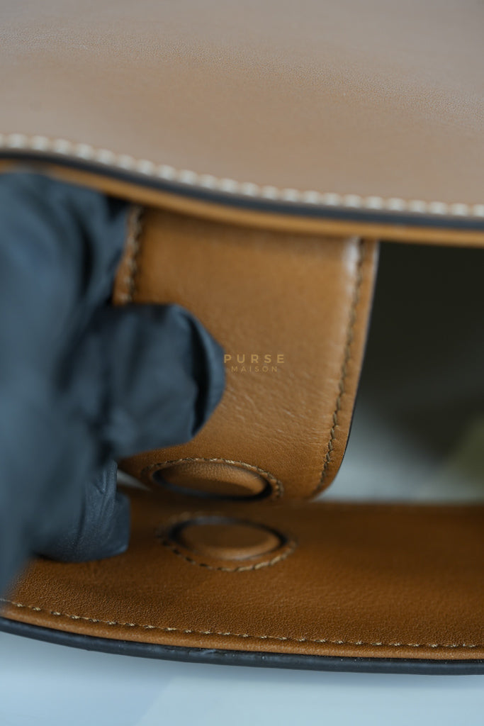 73 Small Horsebit Bucket Bag Tan in Smooth Calfskin Leather | Purse Maison Luxury Bags Shop