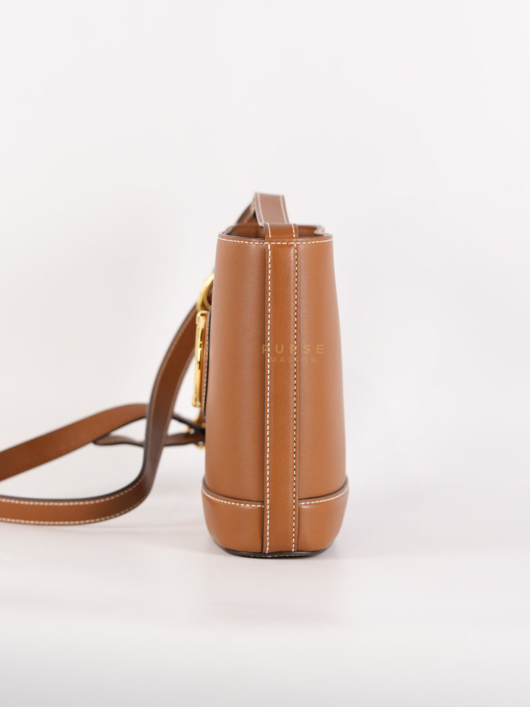 73 Small Horsebit Bucket Bag Tan in Smooth Calfskin Leather | Purse Maison Luxury Bags Shop