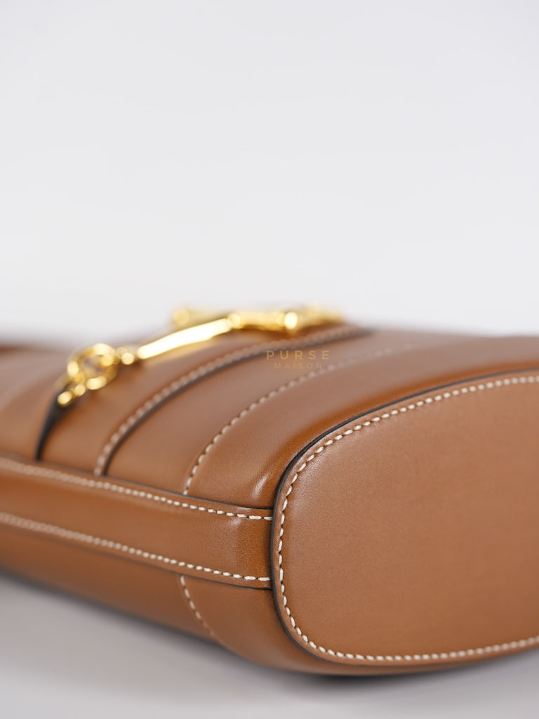 73 Small Horsebit Bucket Bag Tan in Smooth Calfskin Leather | Purse Maison Luxury Bags Shop