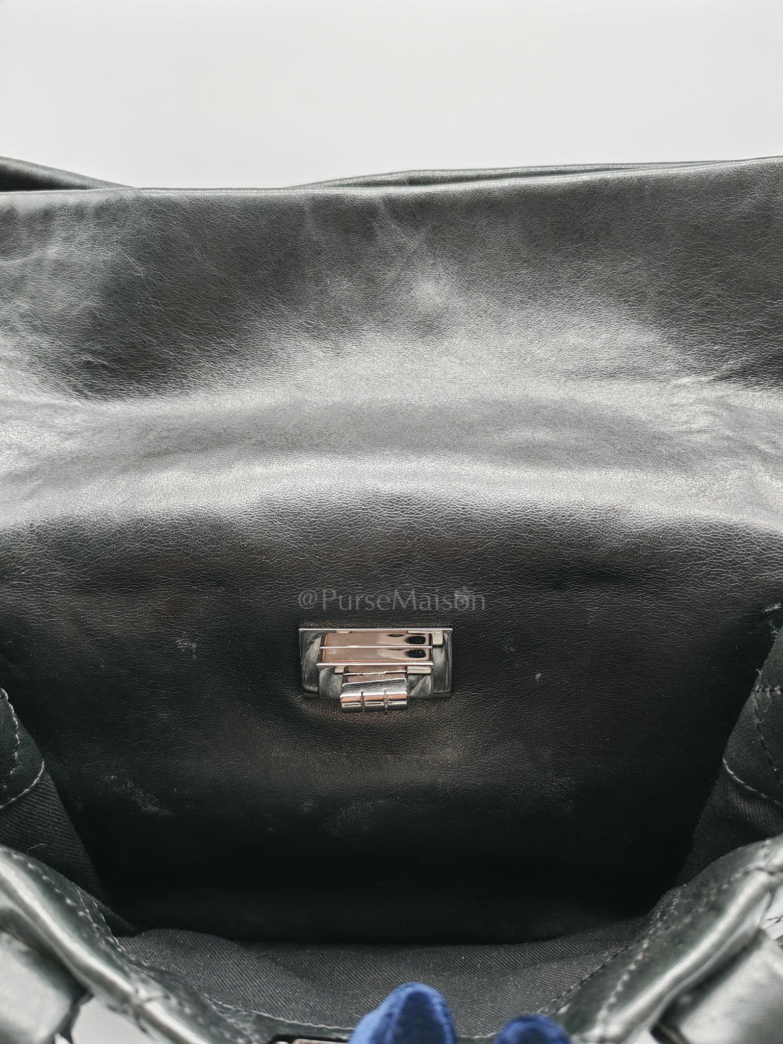 8 Knots Reissue Tote Bag Black in Lambskin Leather Silver Hardware (Series 11) | Purse Maison Luxury Bags Shop