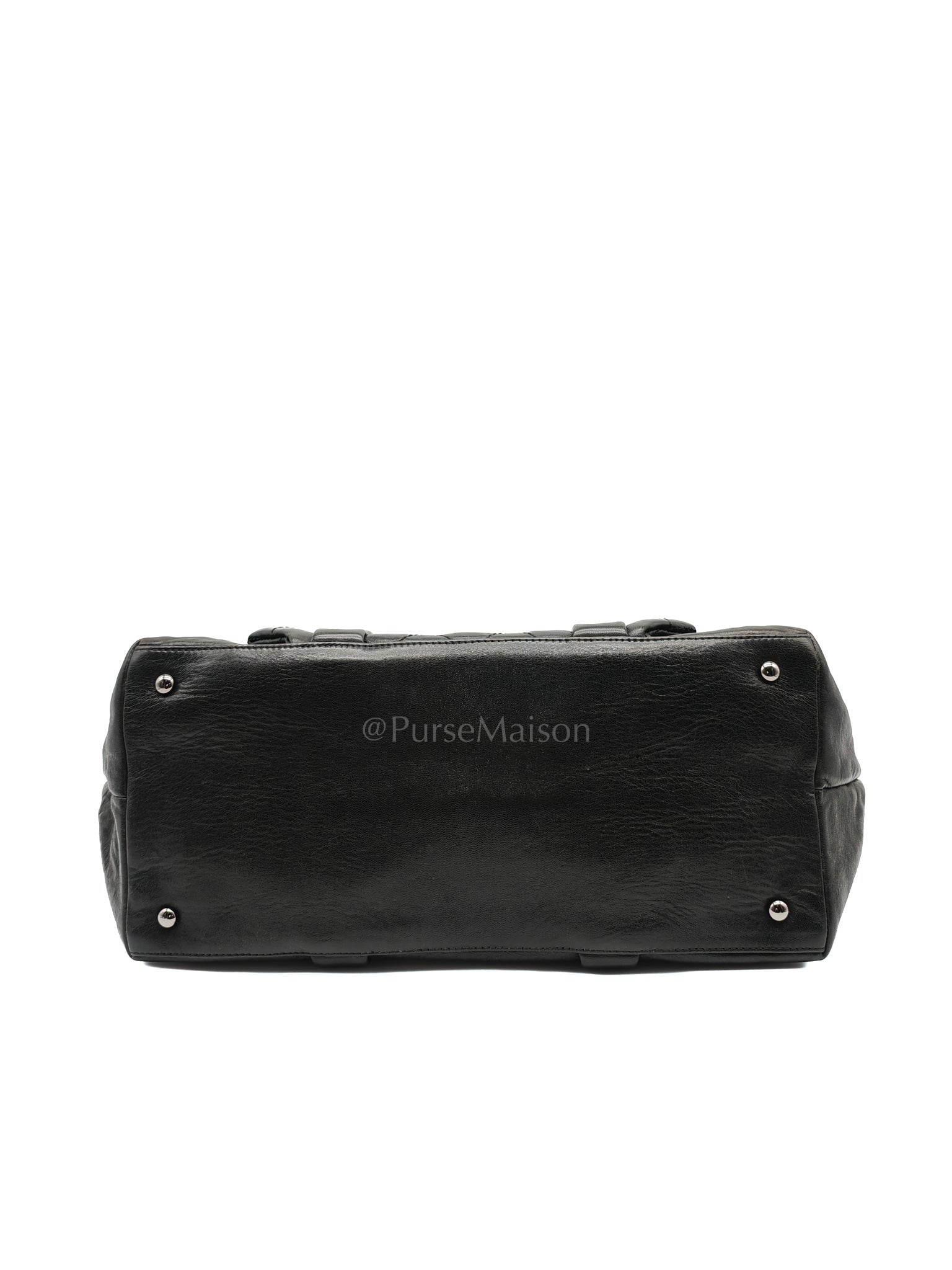 8 Knots Reissue Tote Bag Black in Lambskin Leather Silver Hardware (Series 11) | Purse Maison Luxury Bags Shop