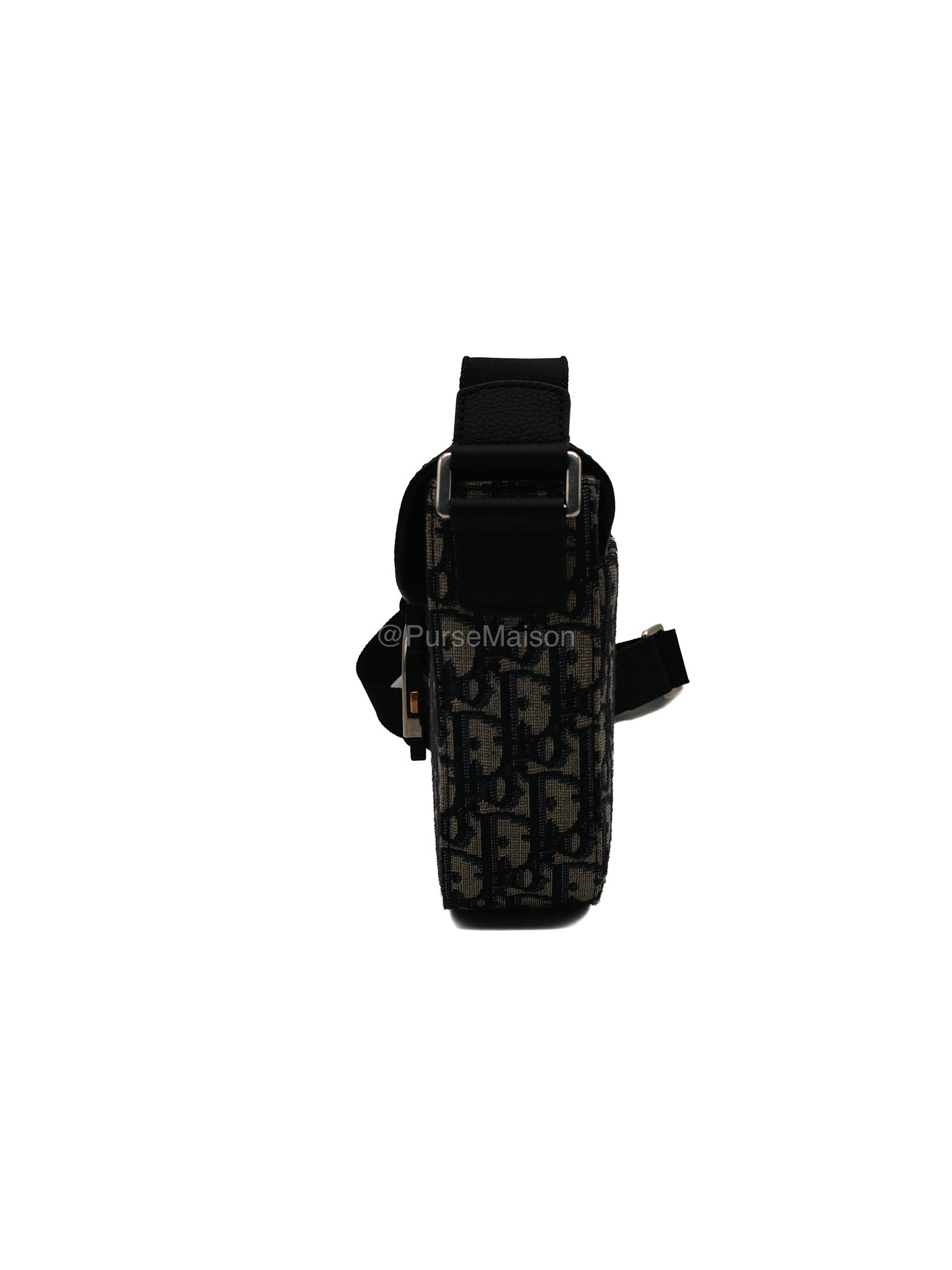 Christian Dior Saddle Heritage Messenger Bag in Oblique Jacquard Canvas and Grained Calfskin Leather