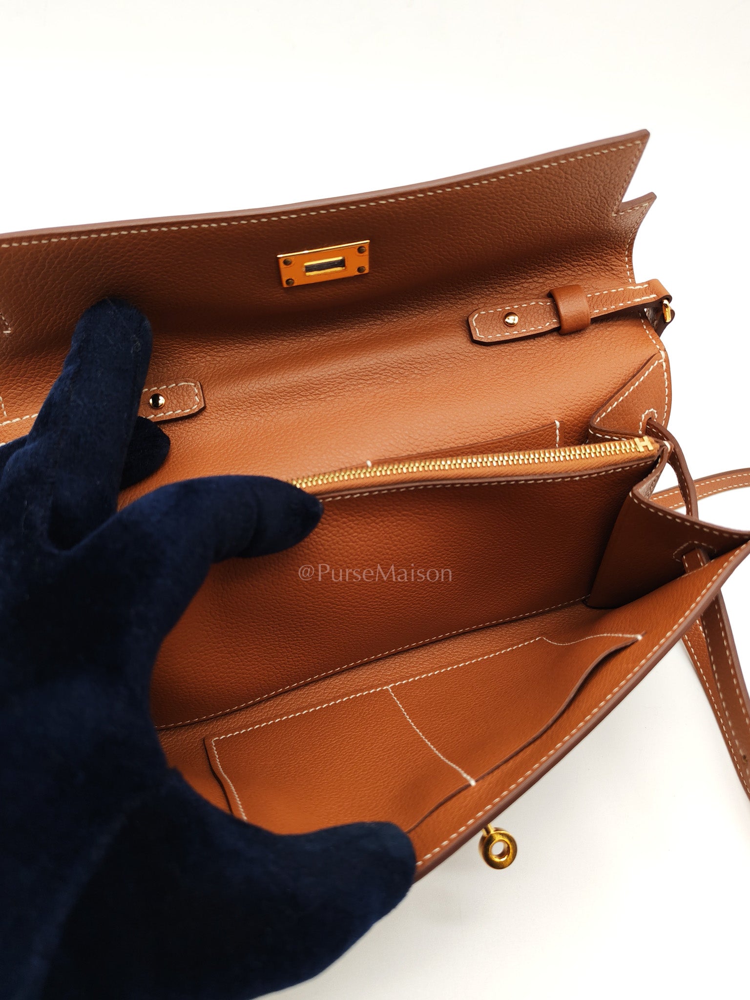 Kelly To Go in Gold Epsom Leather & Gold Hardware Stamp B (2023)