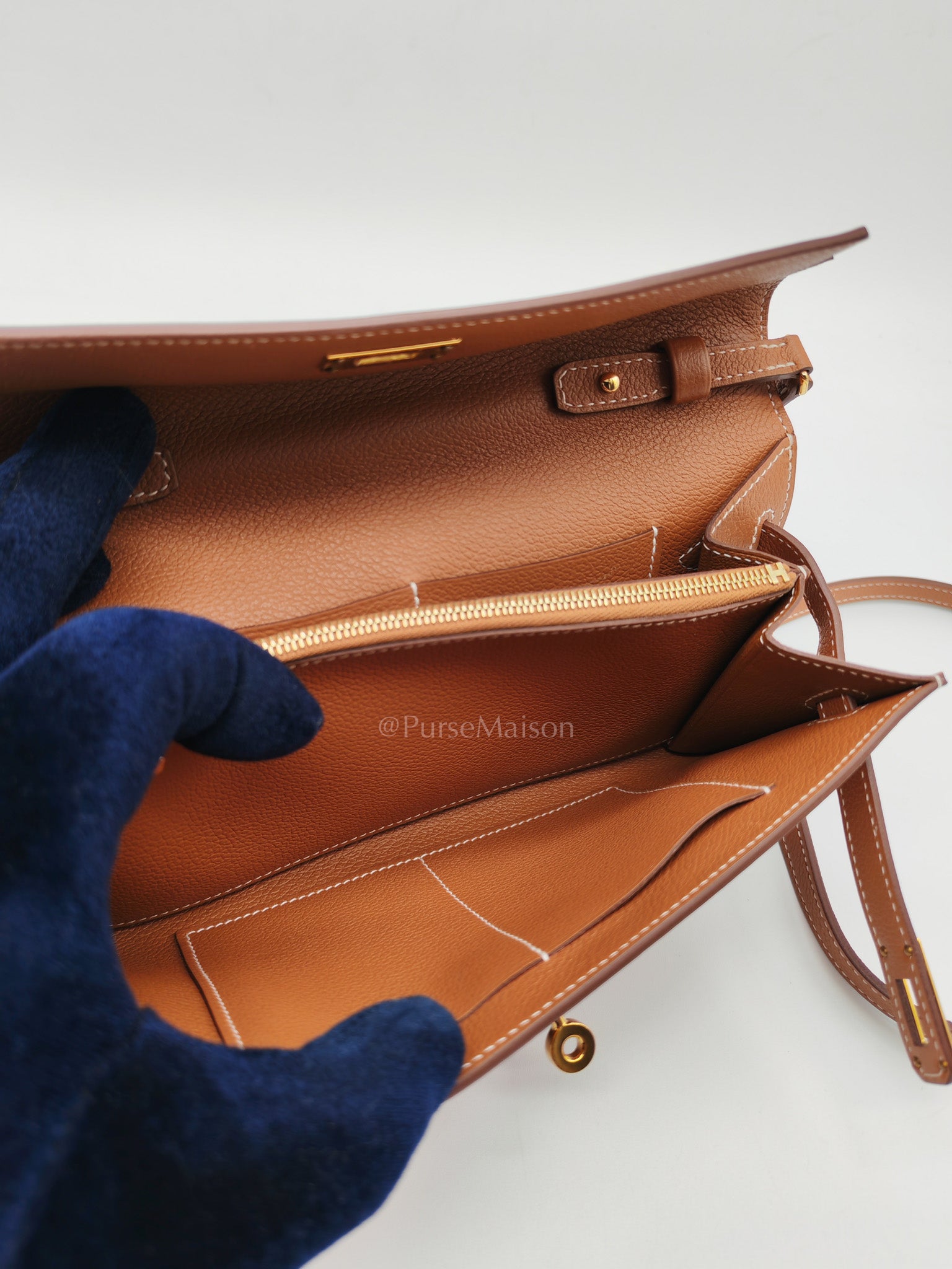 Kelly To Go in Gold Epsom Leather & Gold Hardware Stamp B (2023)