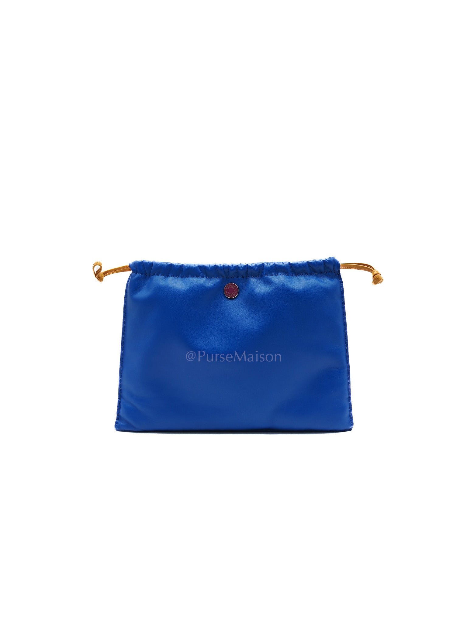 Pilo Pouch in Blue Swift Lambskin Leather & Palladium Hardware Stamp U (2022)