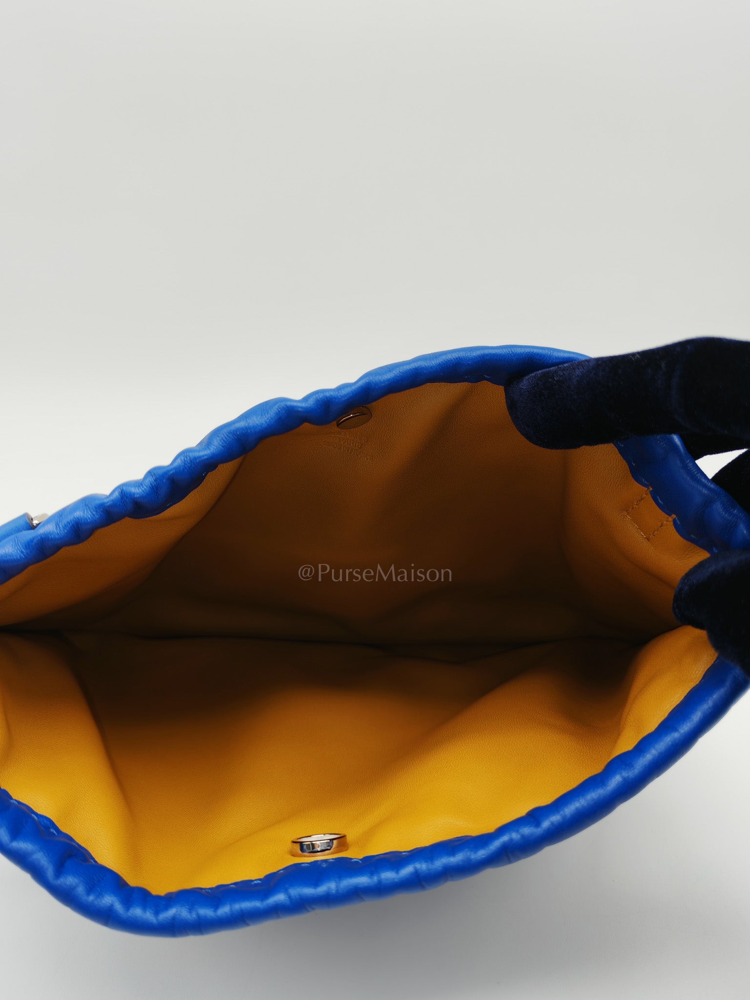 Pilo Pouch in Blue Swift Lambskin Leather & Palladium Hardware Stamp U (2022)