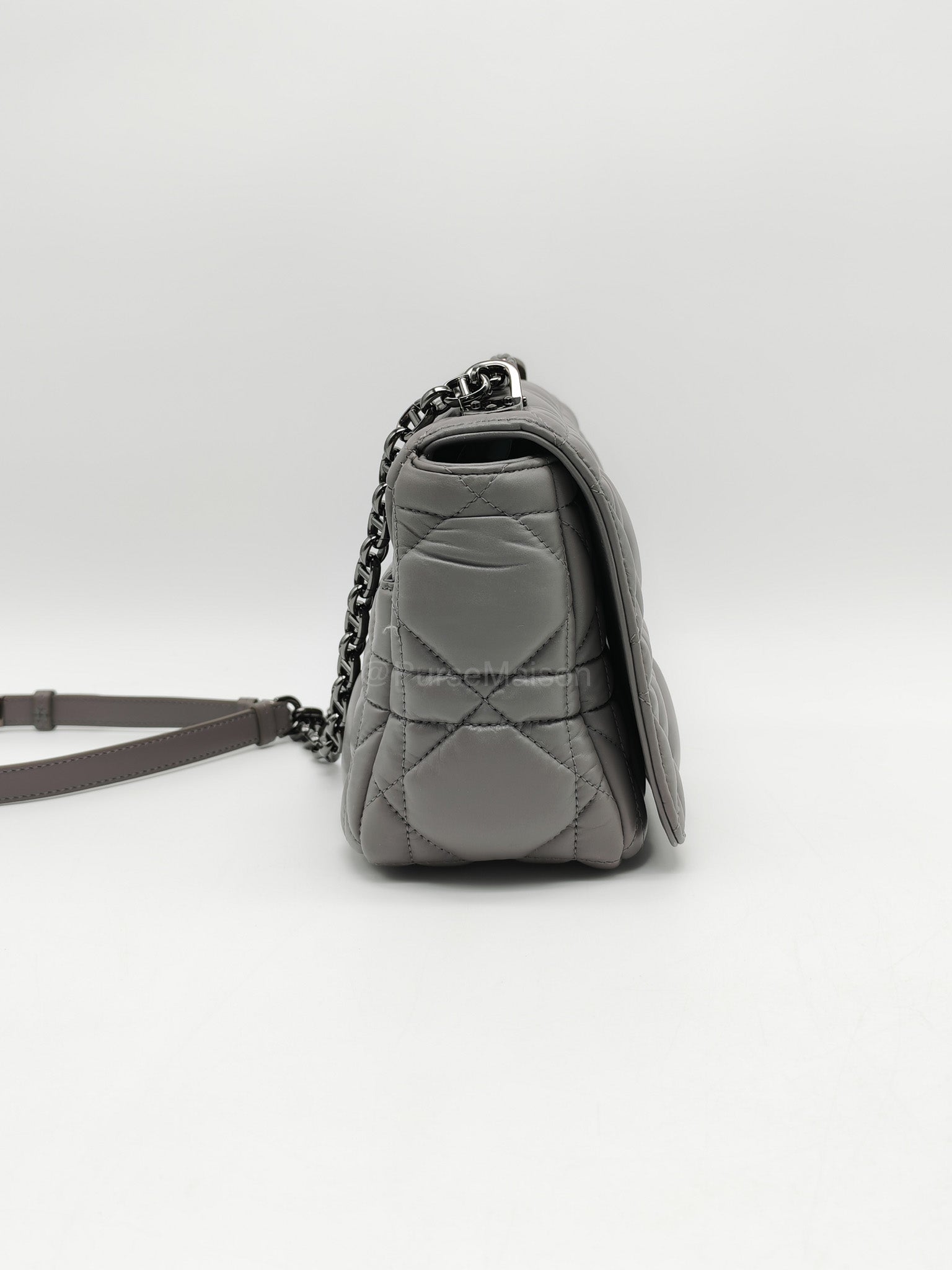 Christian Dior Caro Bag Calfskin Leather in Grey