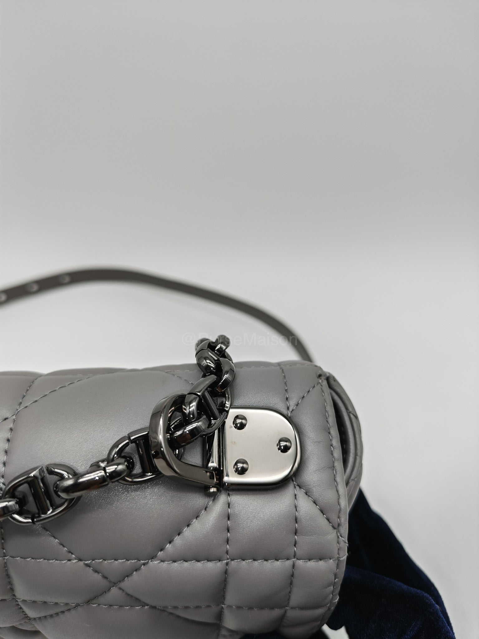 Christian Dior Caro Bag Calfskin Leather in Grey
