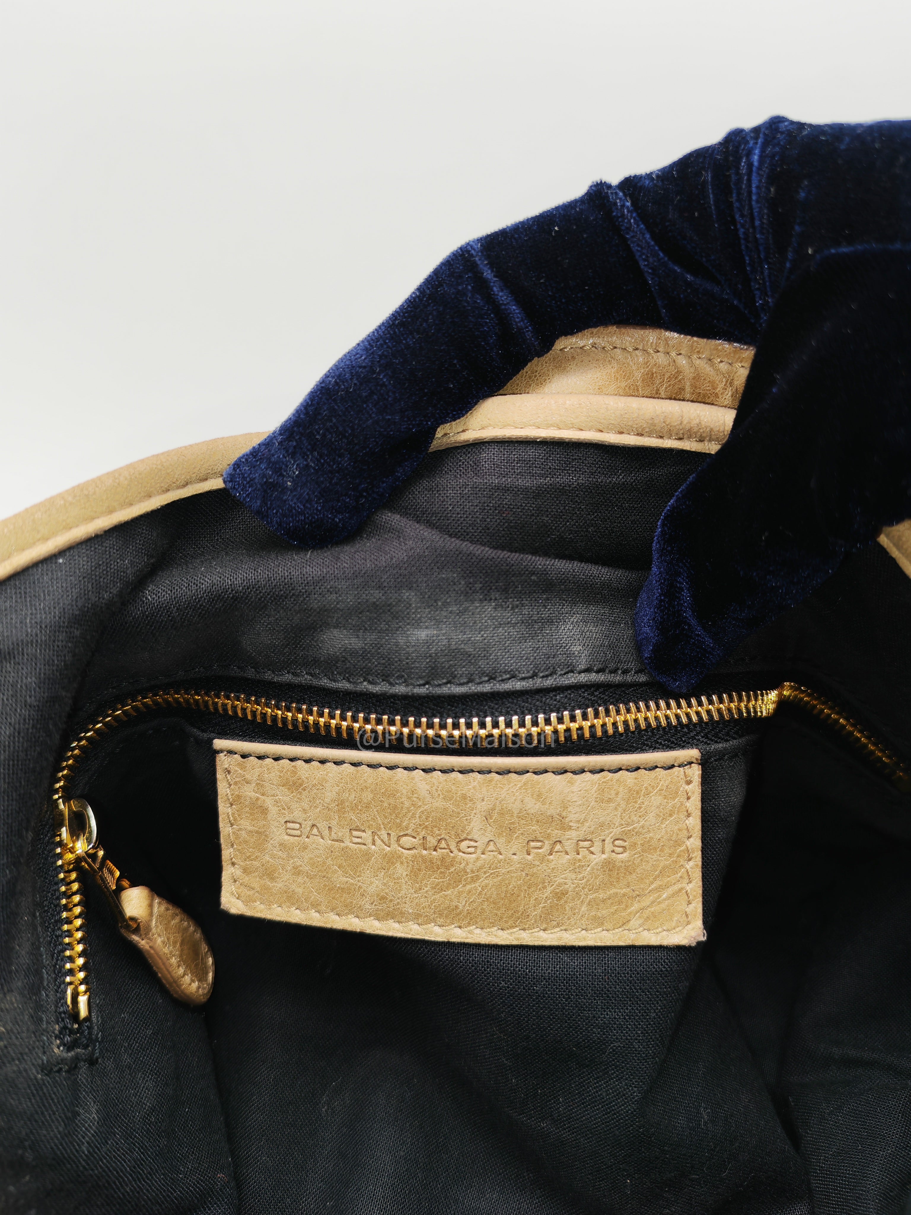 Balenciaga Giant 21 Part Time Bag in Beige Distressed Lambskin Leather Gold Hardware