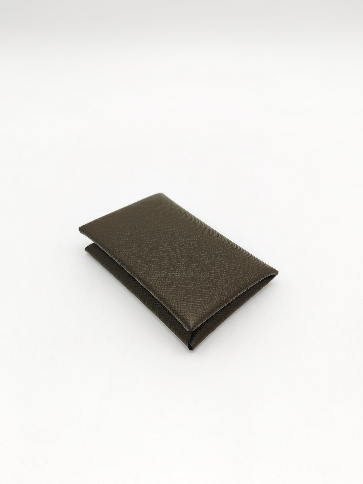 Hermes Calvi Card Holder in Vert Loden Epsom Leather Palladium Hardware Stamp G (2026)