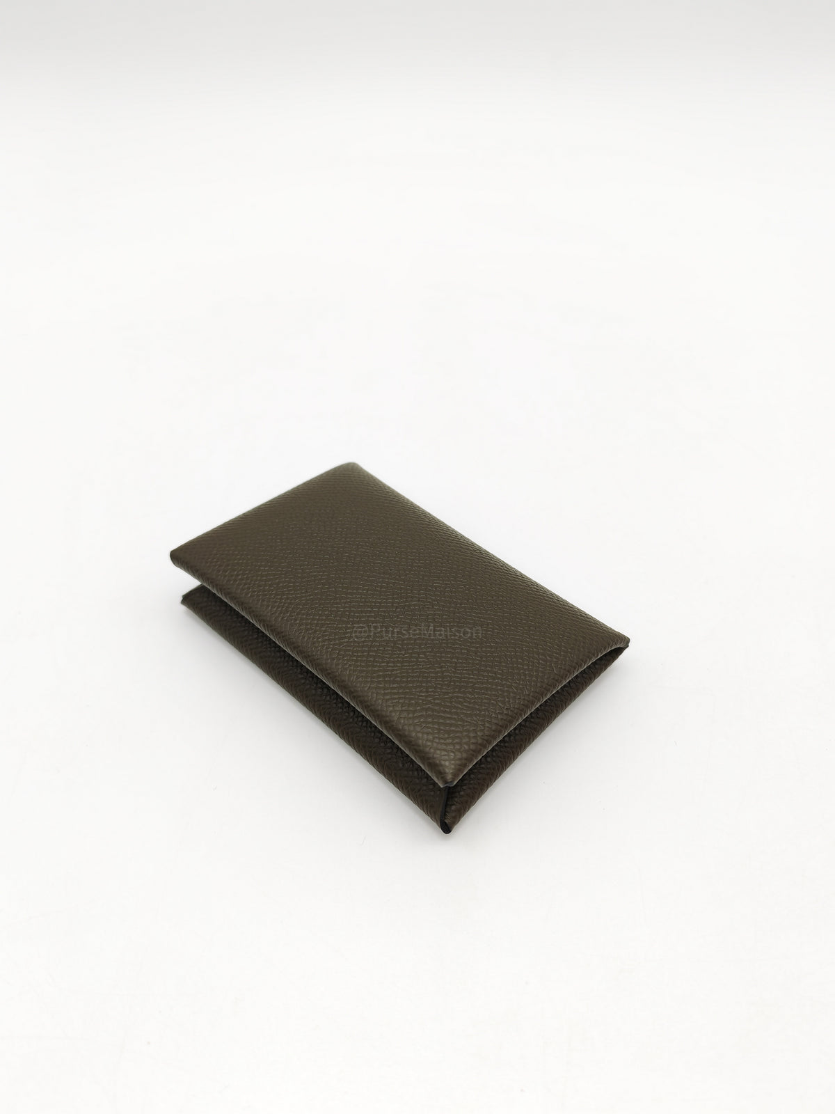 Hermes Calvi Card Holder in Vert Loden Epsom Leather Palladium Hardware Stamp G (2026)