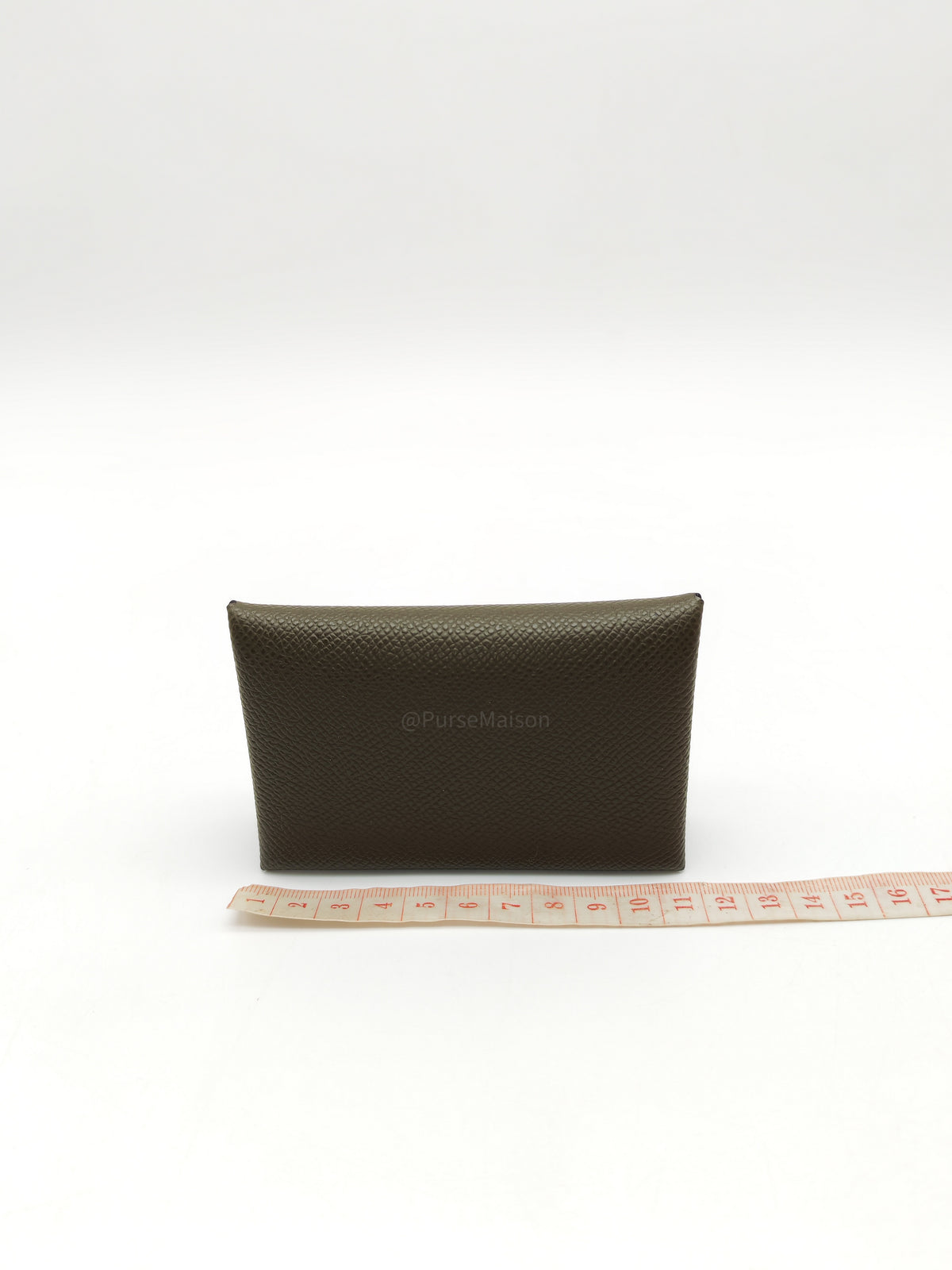 Hermes Calvi Card Holder in Vert Loden Epsom Leather Palladium Hardware Stamp G (2026)