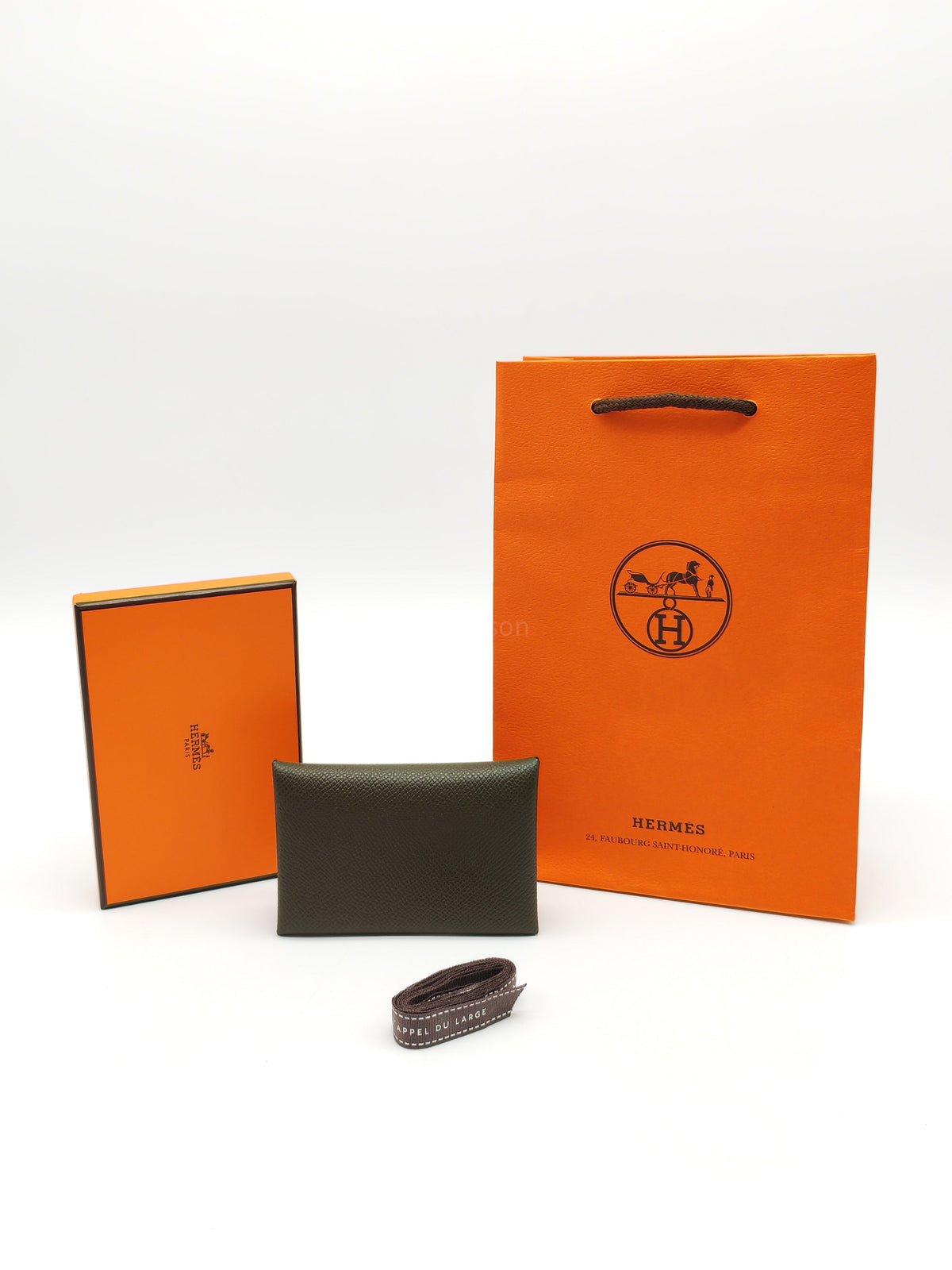 Hermes Calvi Card Holder in Vert Loden Epsom Leather Palladium Hardware Stamp G (2026)