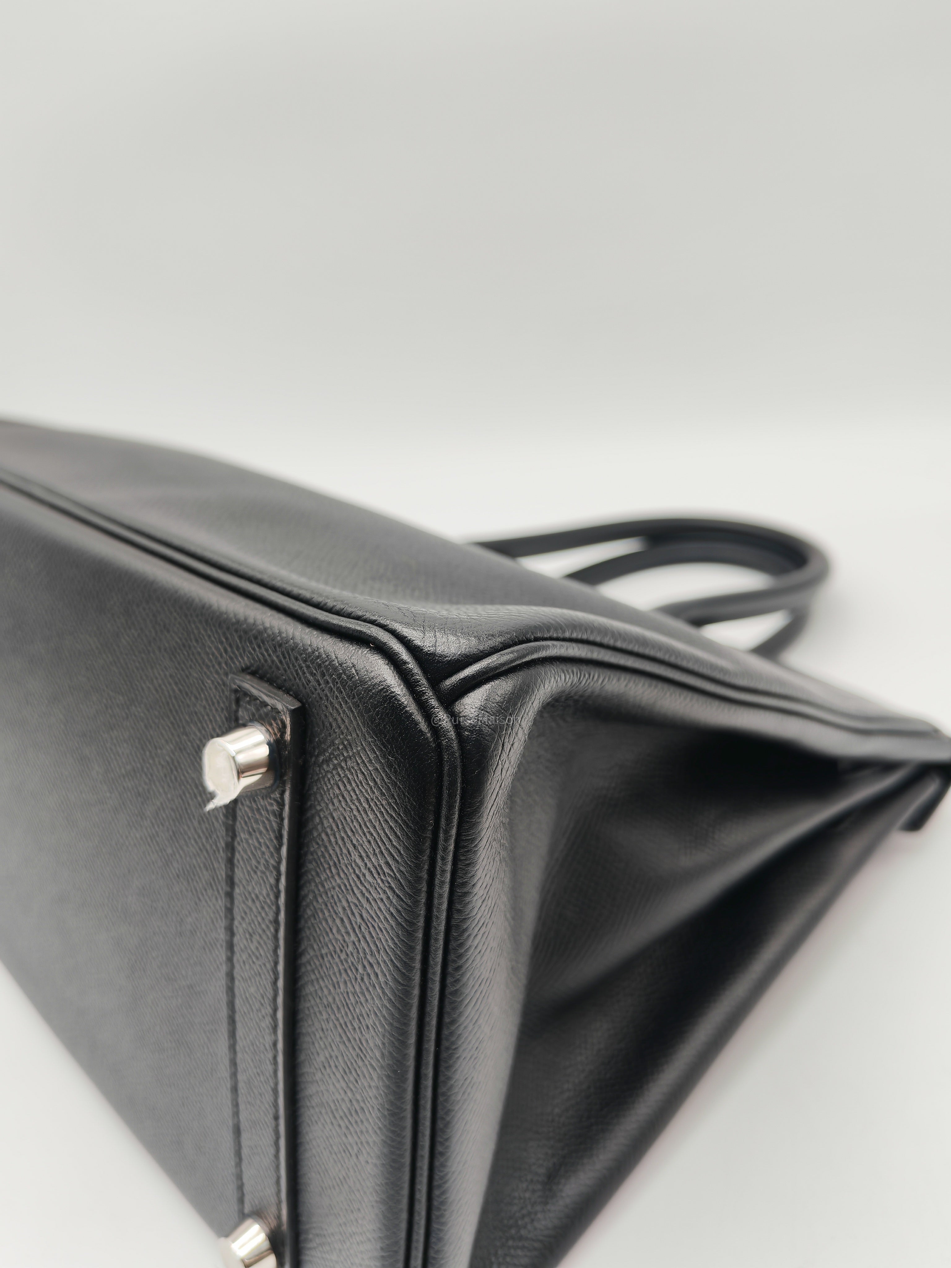 Hermes Birkin 30 in Black Epsom Leather and Palladium Hardware Stamp C (2018)
