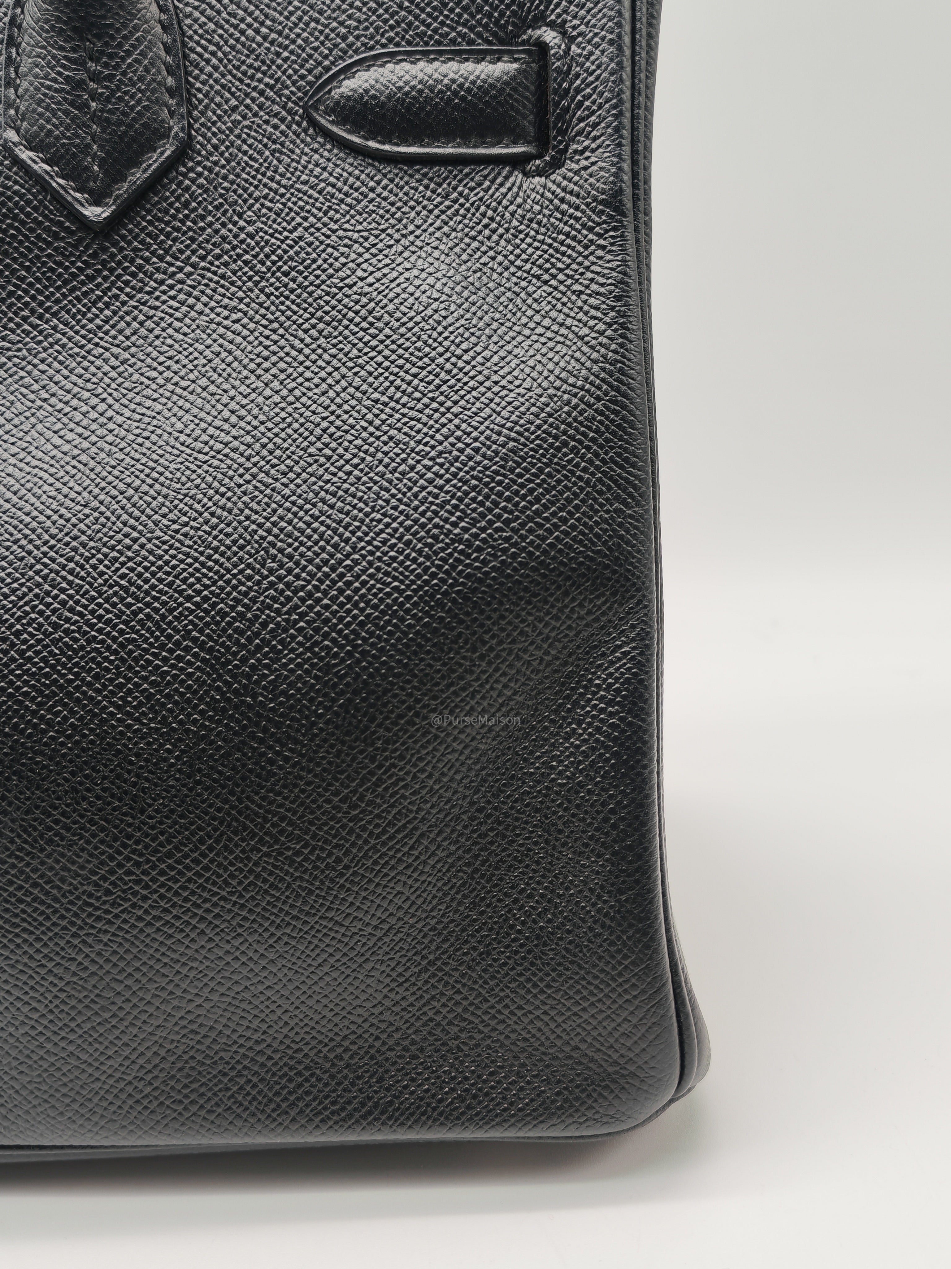 Hermes Birkin 30 in Black Epsom Leather and Palladium Hardware Stamp C (2018)