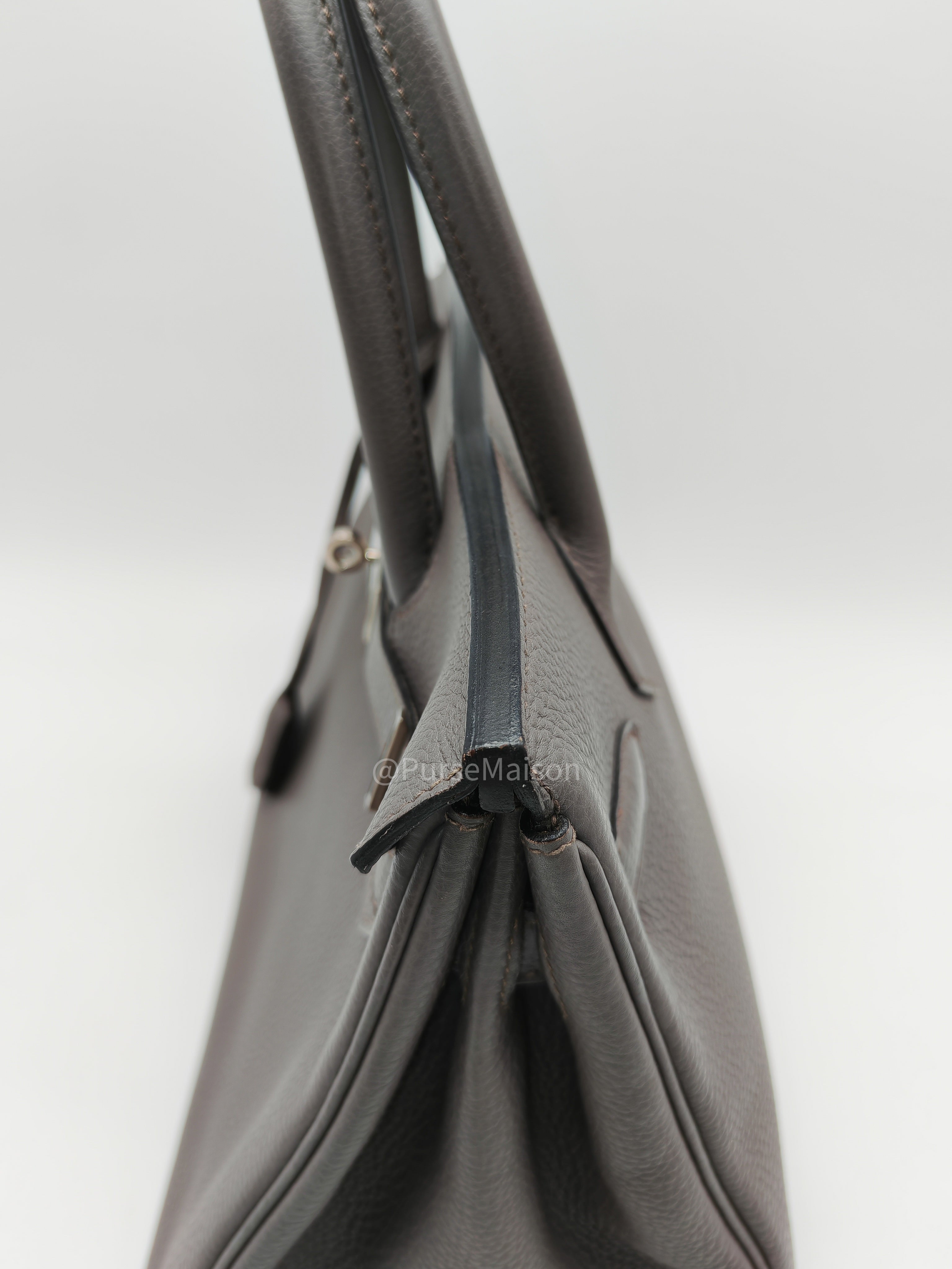 Birkin 30 Retourne Etain Togo Leather and Palladium Hardware Stamp X (2016)