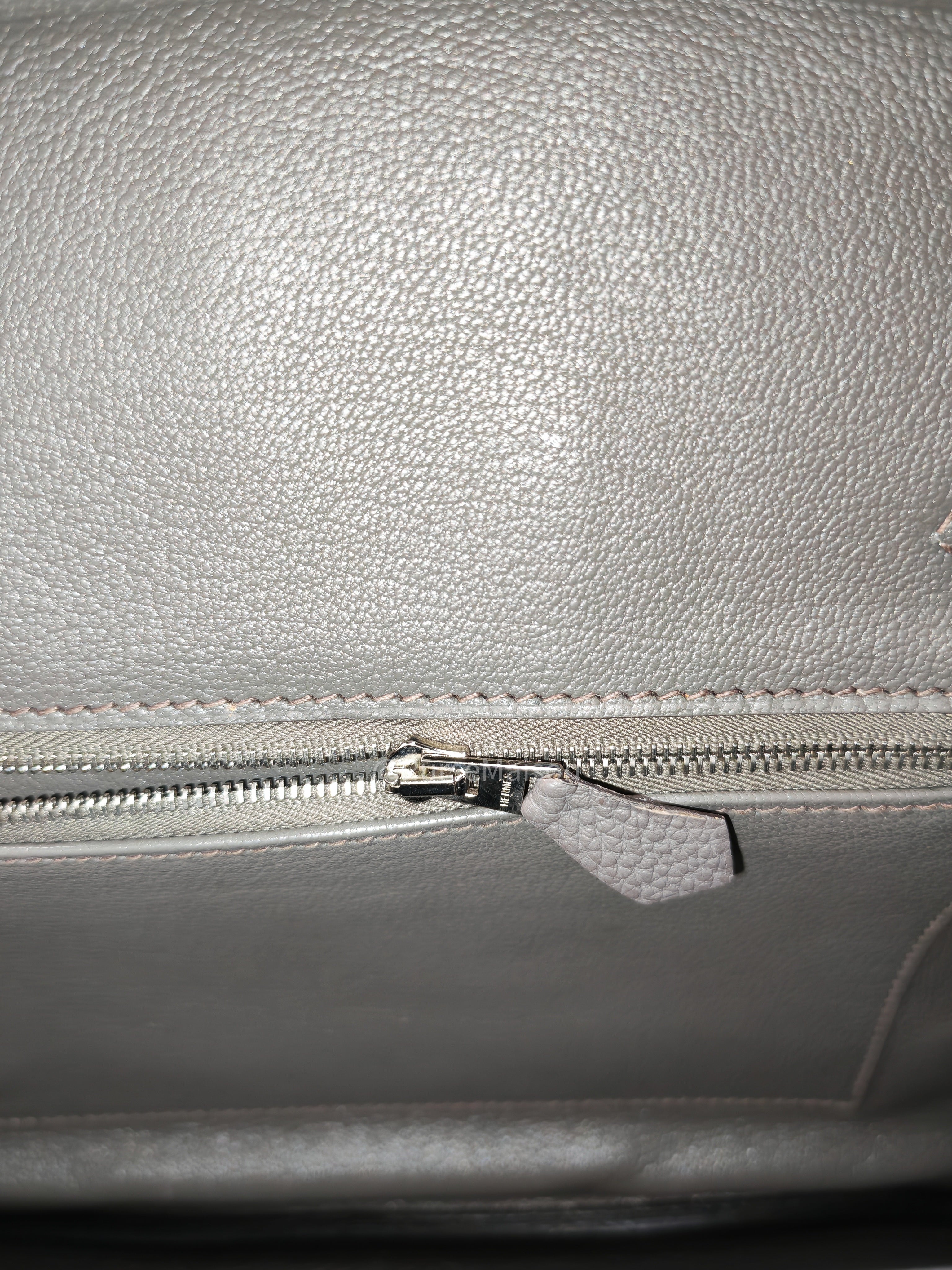 Birkin 30 Retourne Etain Togo Leather and Palladium Hardware Stamp X (2016)