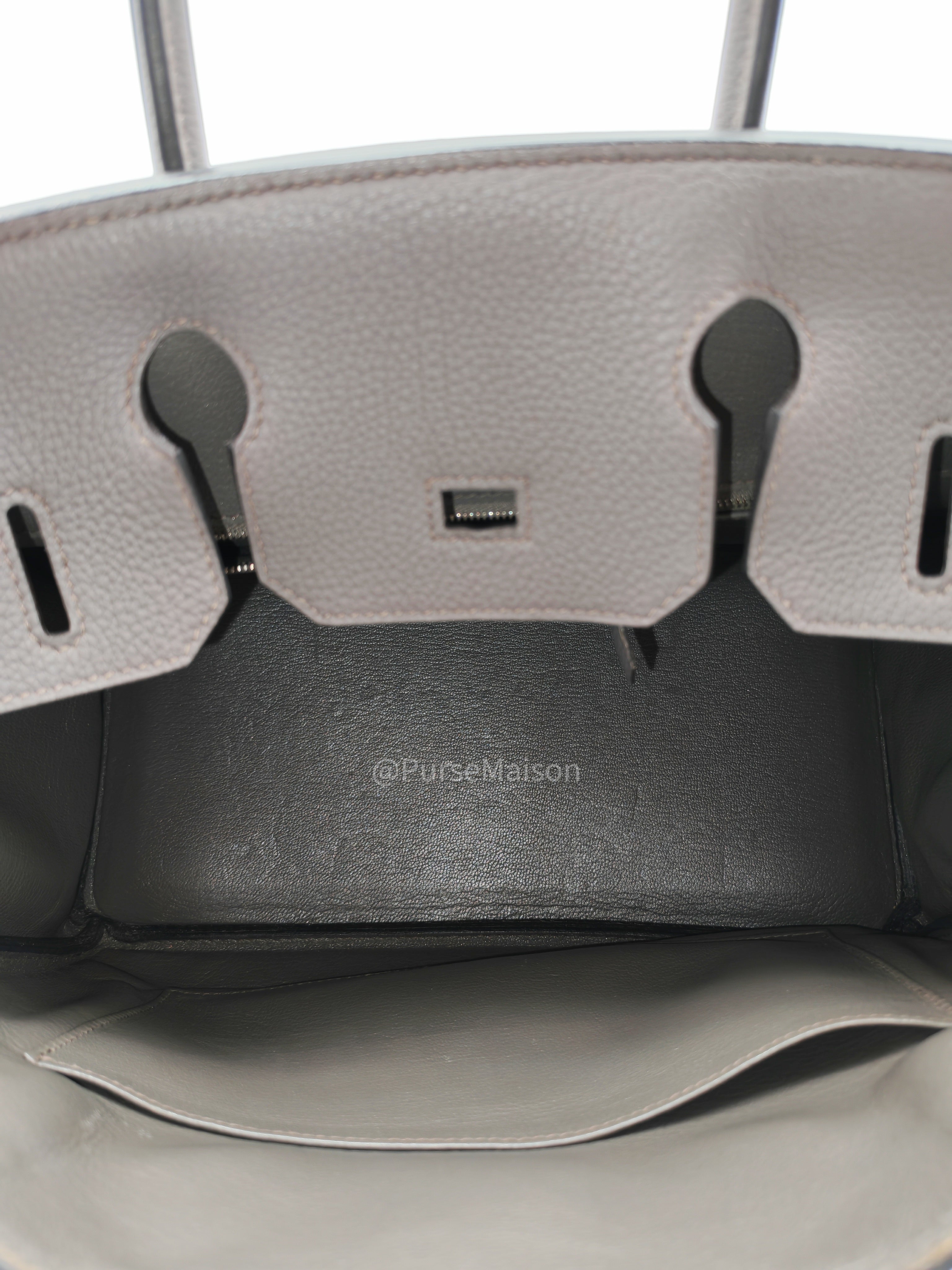 Birkin 30 Retourne Etain Togo Leather and Palladium Hardware Stamp X (2016)
