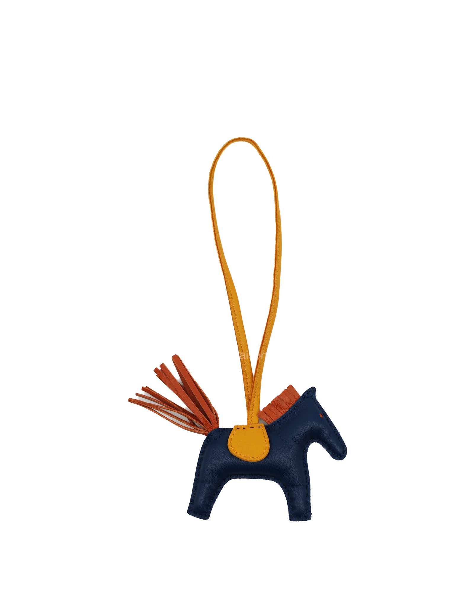 Hermes Rodeo PM Bleu De Malte Cornaline Jaune D'or Bag Charm
