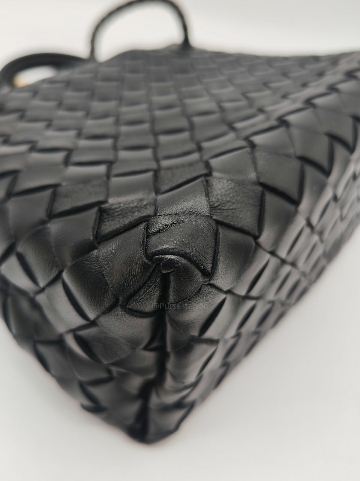 Bottega Veneta Andiamo Small in Black Intrecciato Leather Shoulder Bag