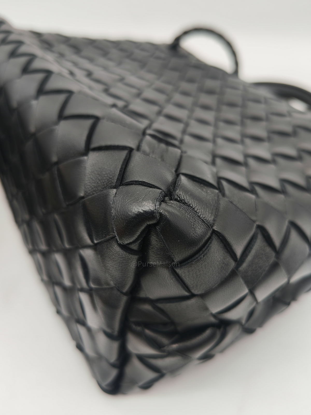 Bottega Veneta Andiamo Small in Black Intrecciato Leather Shoulder Bag