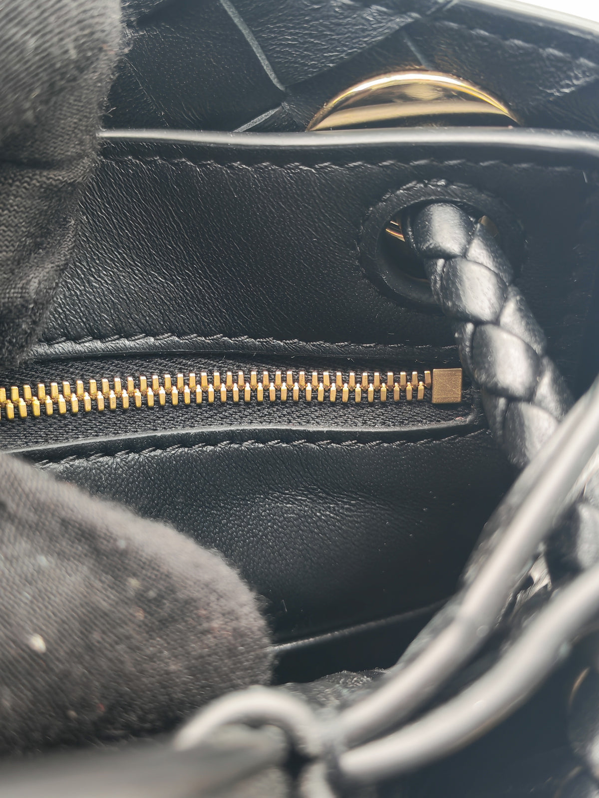 Bottega Veneta Andiamo Small in Black Intrecciato Leather Shoulder Bag