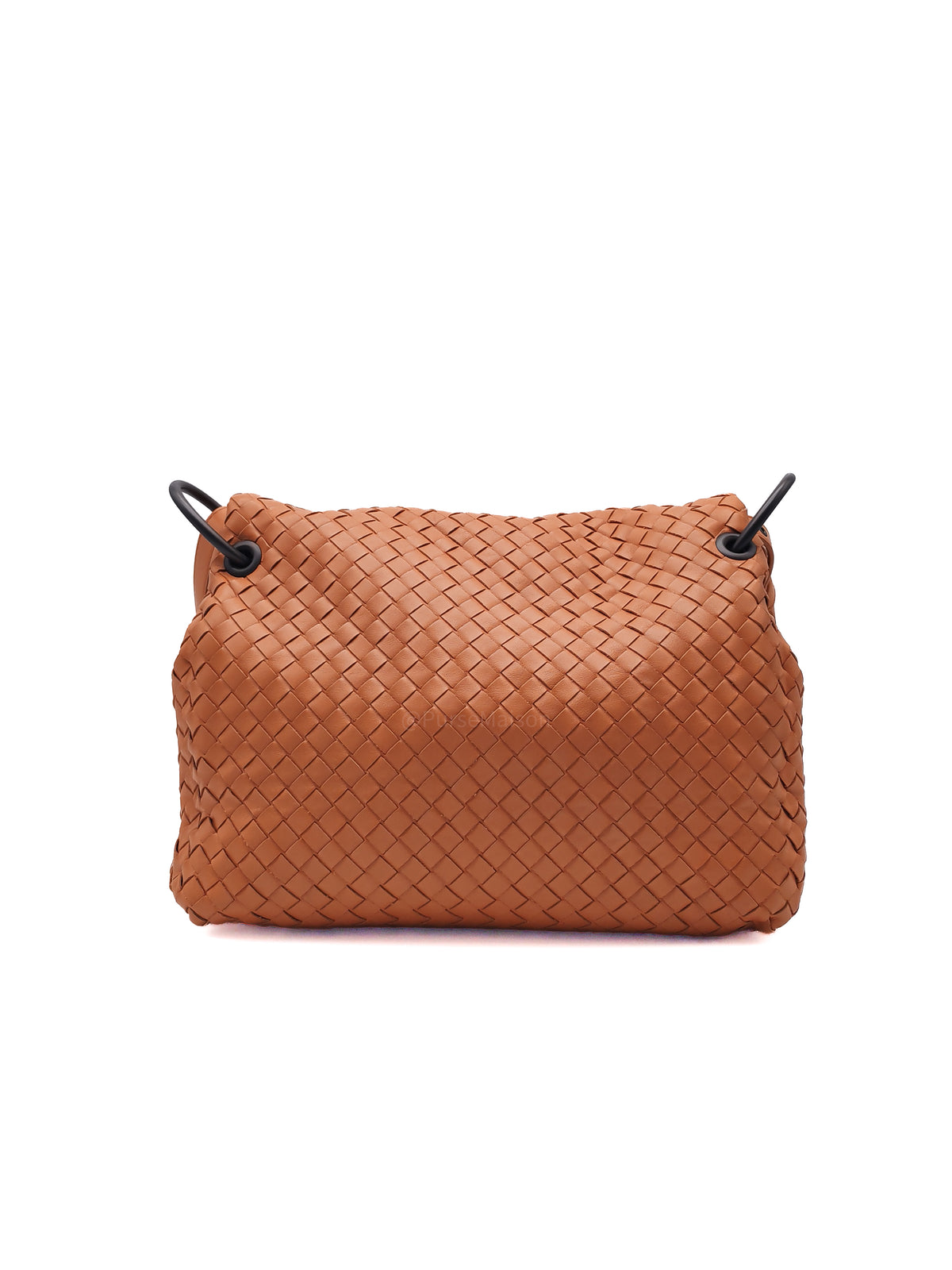 Bottega Veneta Flap Shoulder Bag in Thai Tea Orange Intrecciato Leather