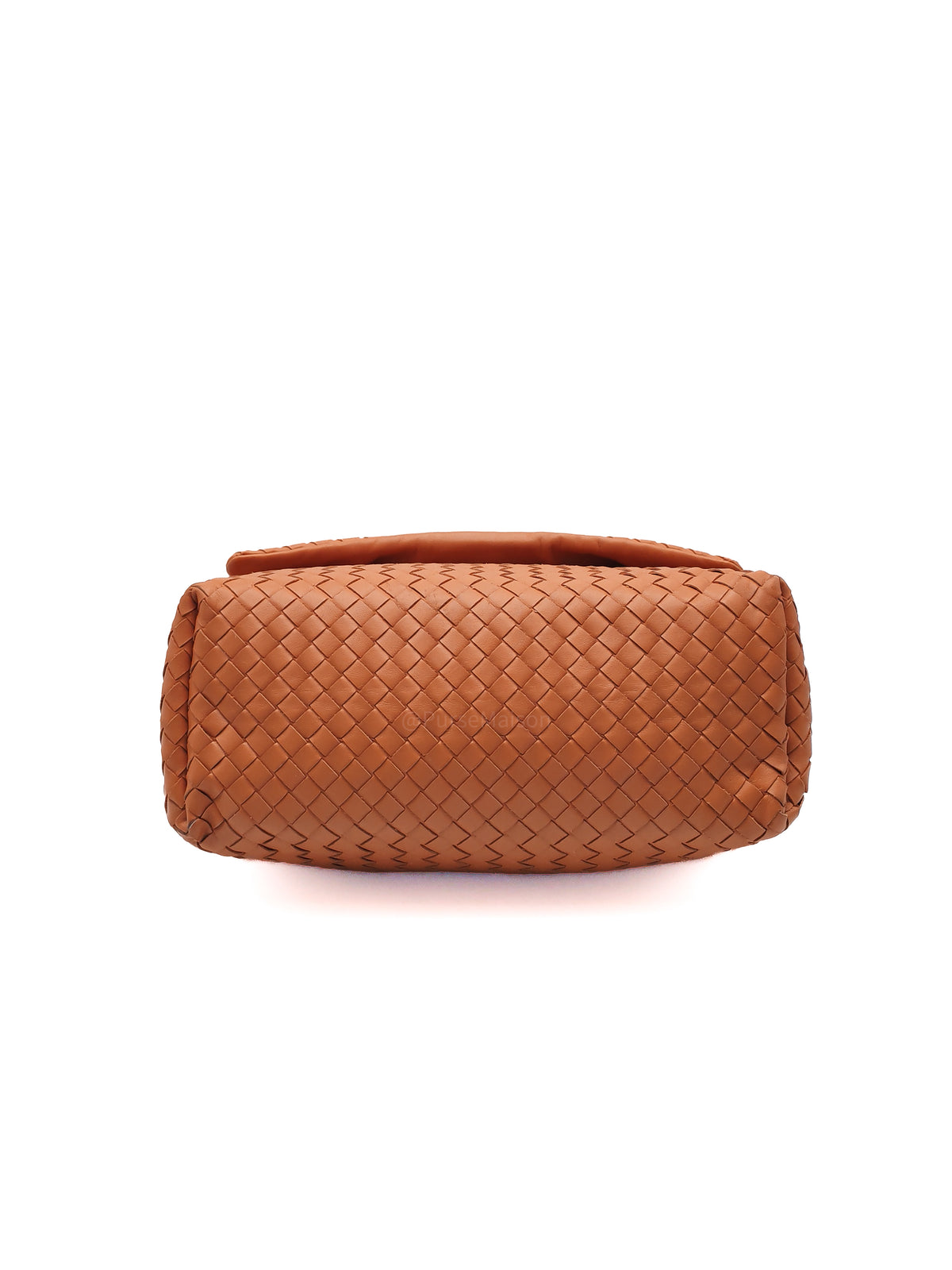 Bottega Veneta Flap Shoulder Bag in Thai Tea Orange Intrecciato Leather