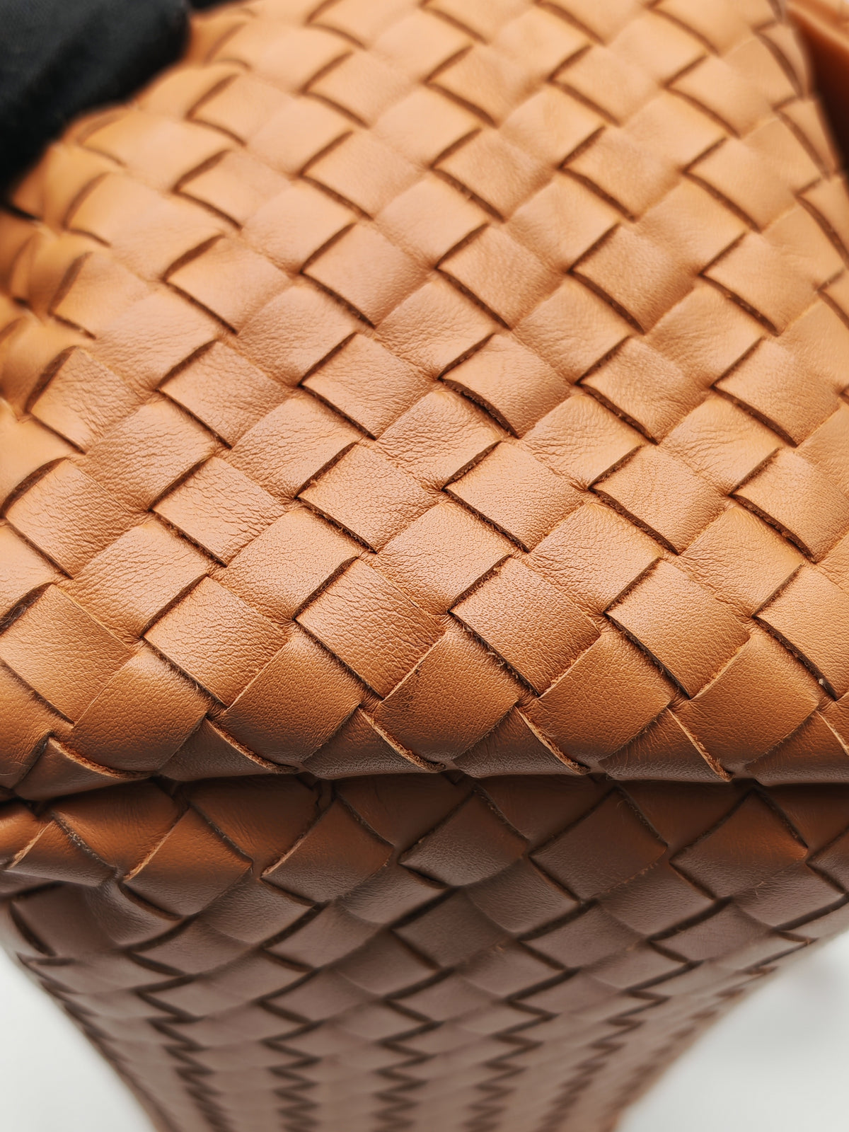 Bottega Veneta Flap Shoulder Bag in Thai Tea Orange Intrecciato Leather