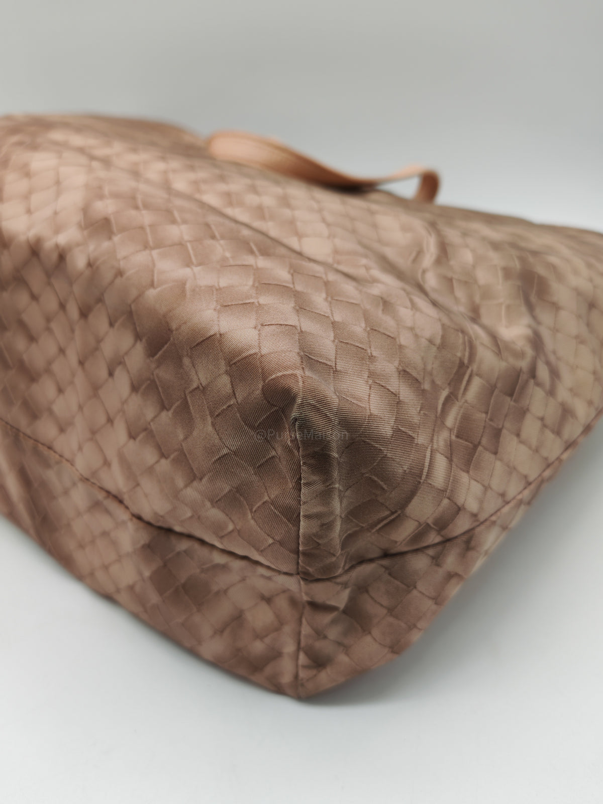 Bottega Veneta Intrecciolusion Tote Bag in Brownish Neutral Tone Nylon Canvas