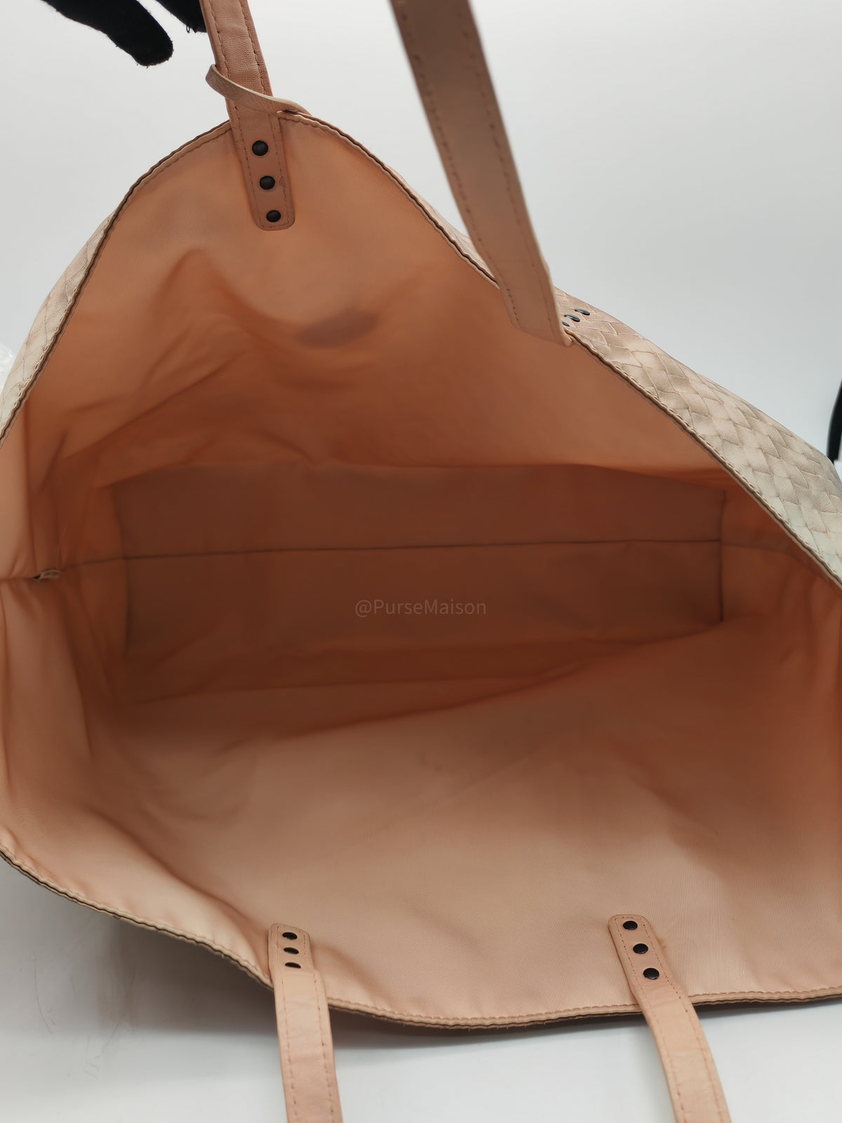 Bottega Veneta Intrecciolusion Tote Bag in Brownish Neutral Tone Nylon Canvas