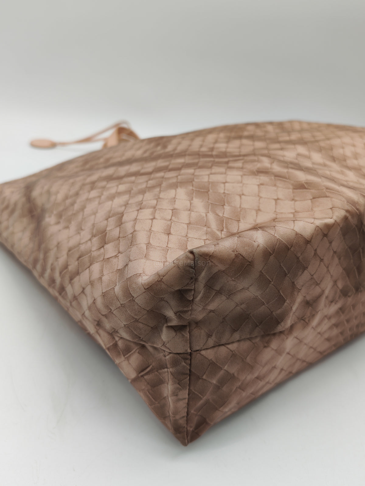 Bottega Veneta Intrecciolusion Tote Bag in Brownish Neutral Tone Nylon Canvas