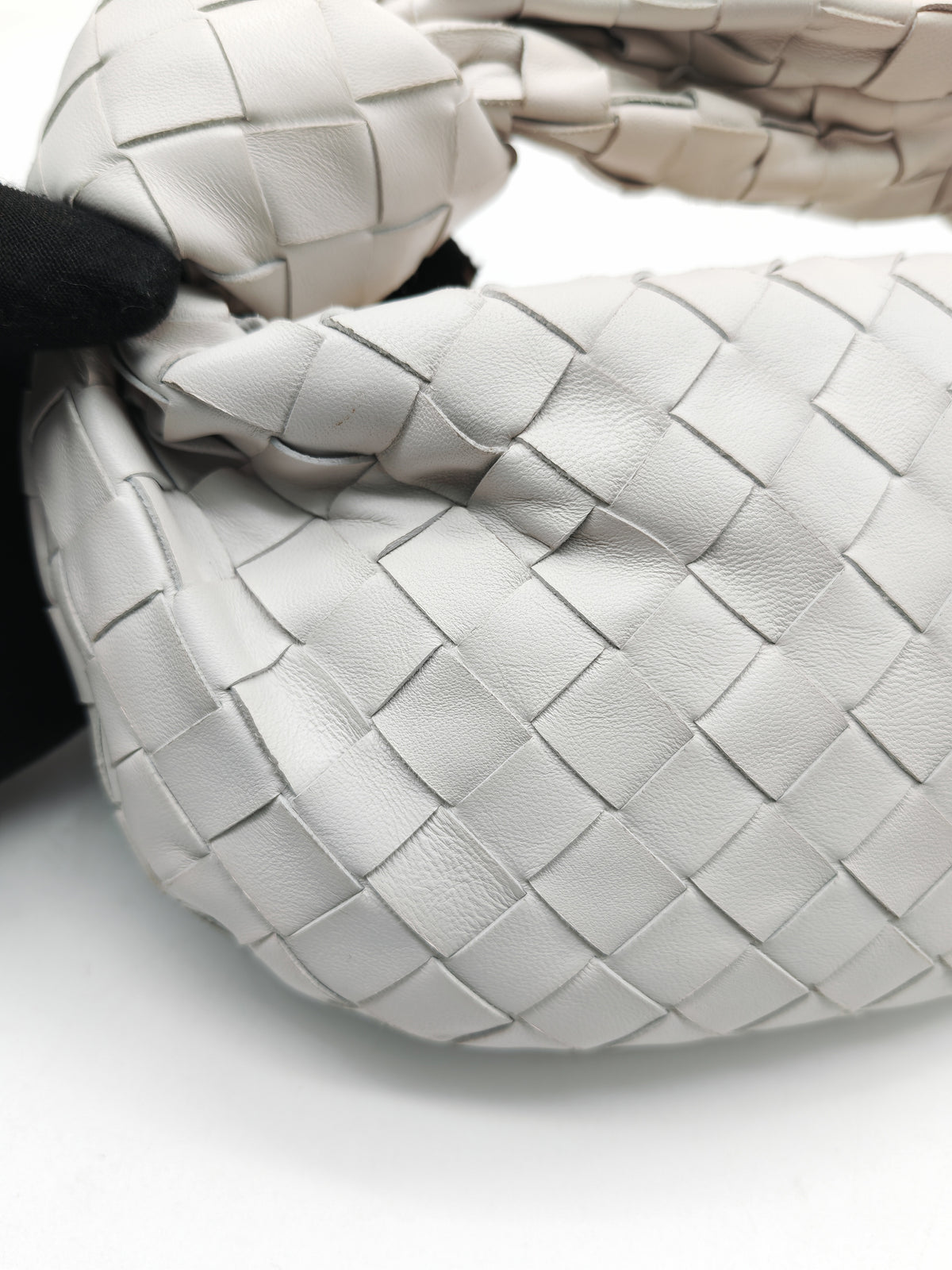Bottega Veneta Mini Jodie in Off-White Woven Nappa Leather and Gold Hardware