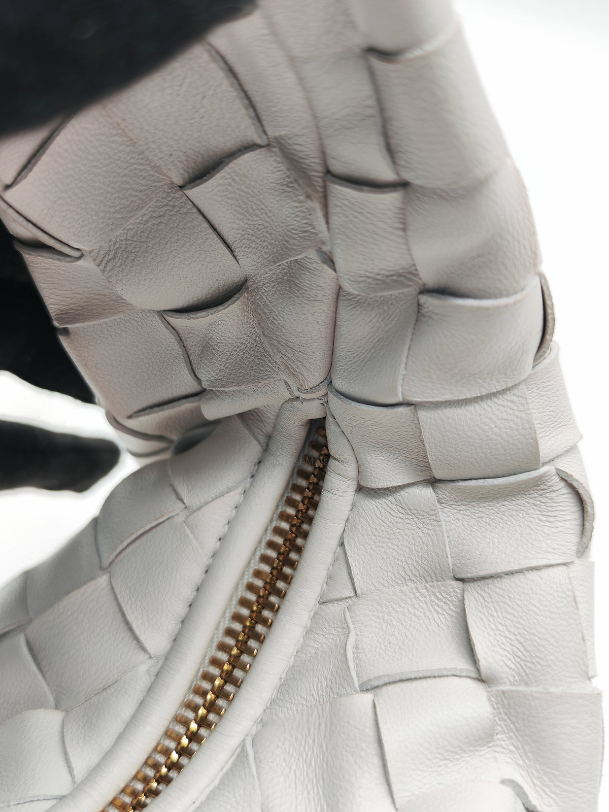 Bottega Veneta Mini Jodie in Off-White Woven Nappa Leather and Gold Hardware