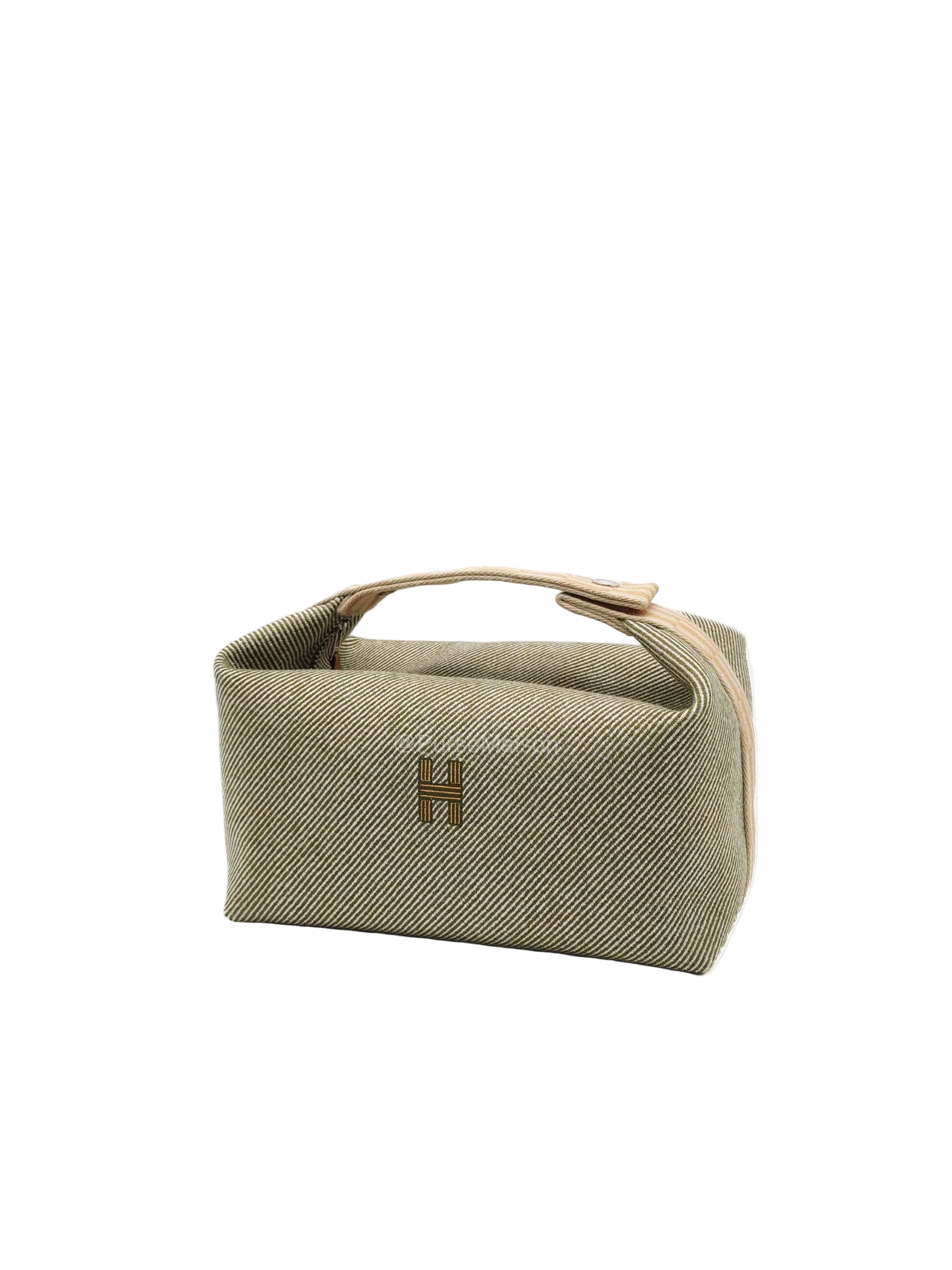 Hermes Bride-A-Brac Travel Case in Green H Natte Wool Canvas