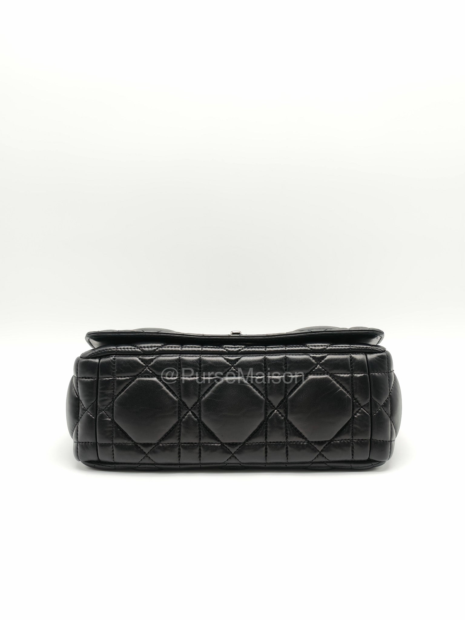 Dior Caro Medium in Black Lambskin Leather Chain Shoulder Bag