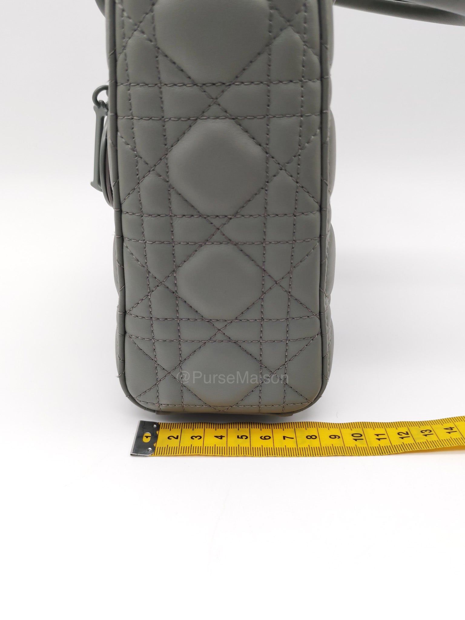 Christian Dior Lady Dior My ABCDior Small in Gray Ultra Matte Cannage Lambskin Leather