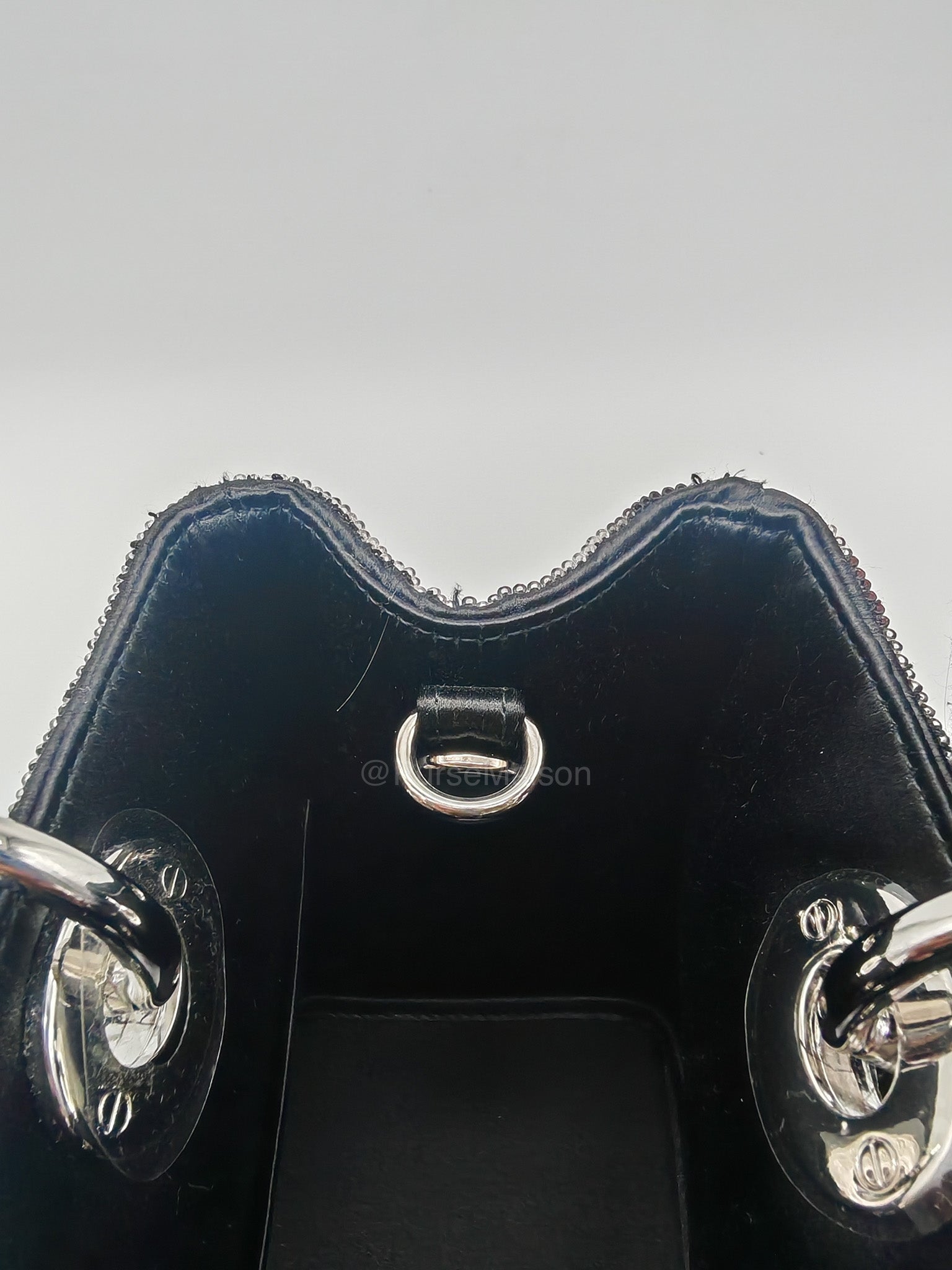 Christian Dior Leopard Lady Dior in Black and Gray Wool Sequin Leather and Silver Hardware