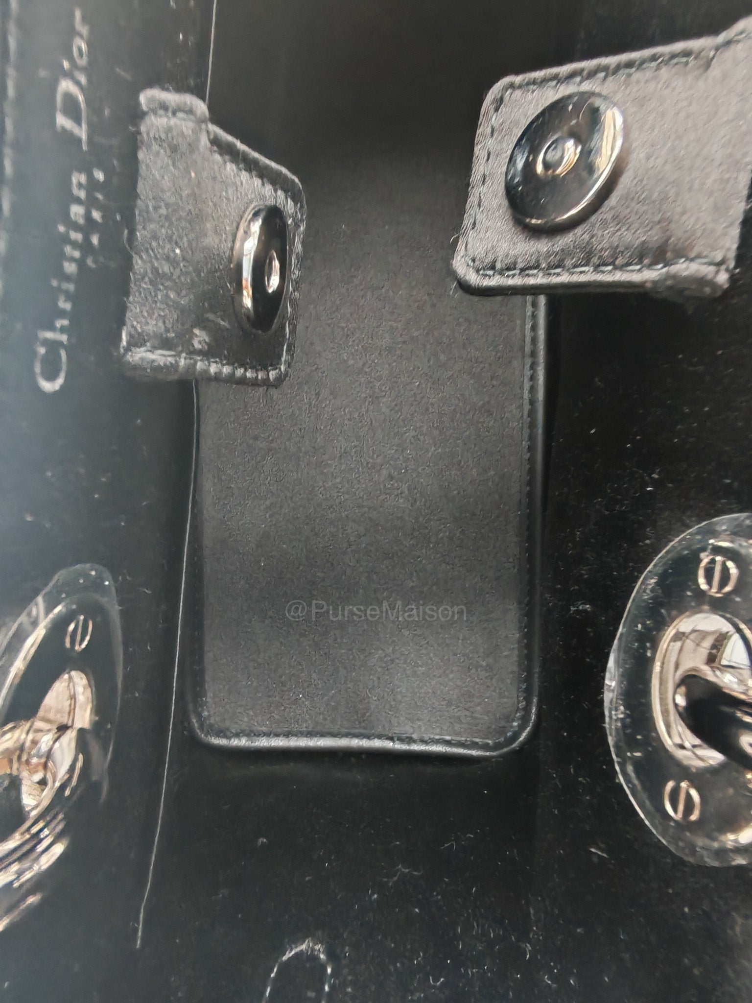 Christian Dior Leopard Lady Dior in Black and Gray Wool Sequin Leather and Silver Hardware