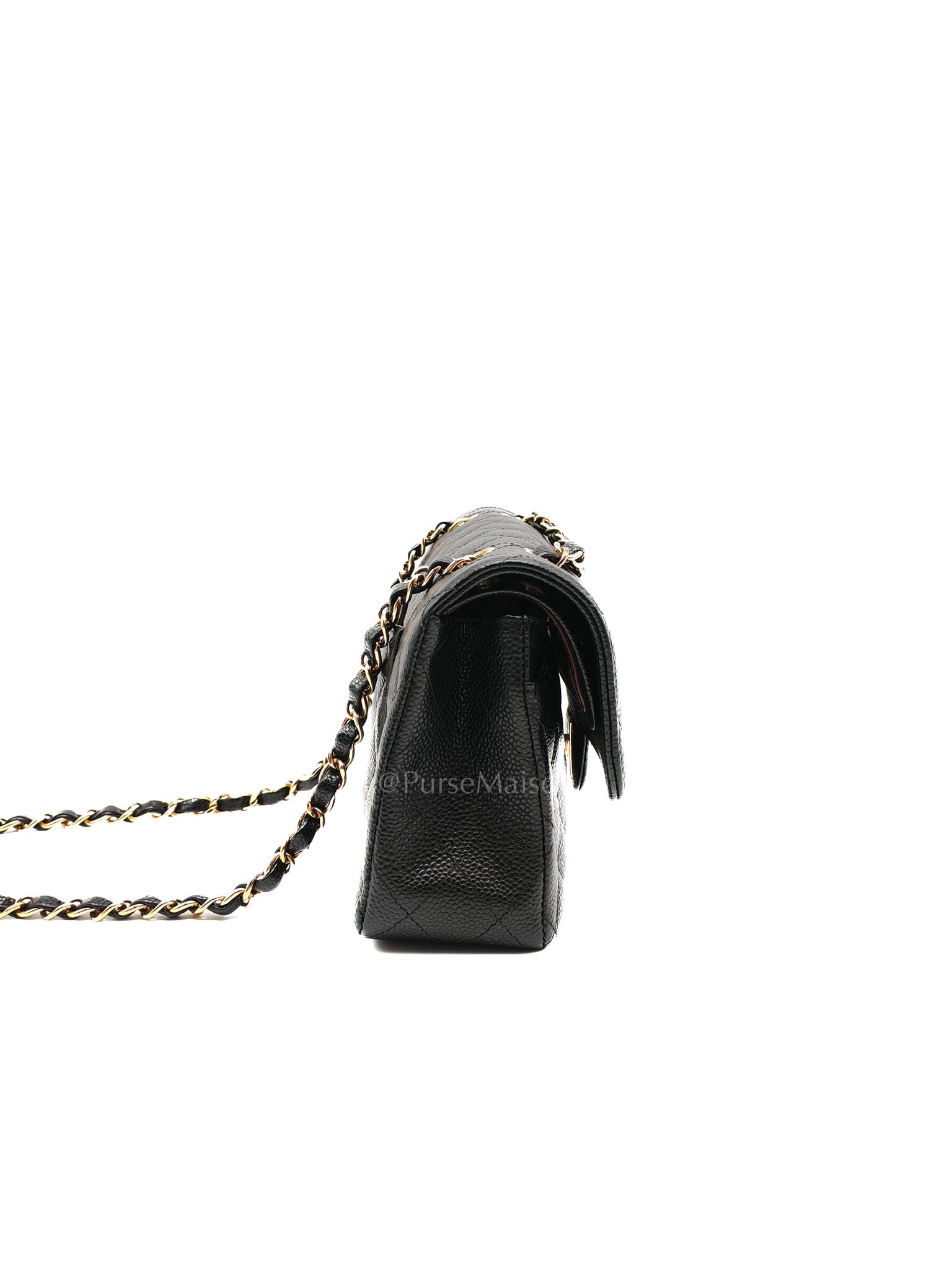 Classic Double Flap Small in Black Caviar Leather Gold Hardware (Microchip)