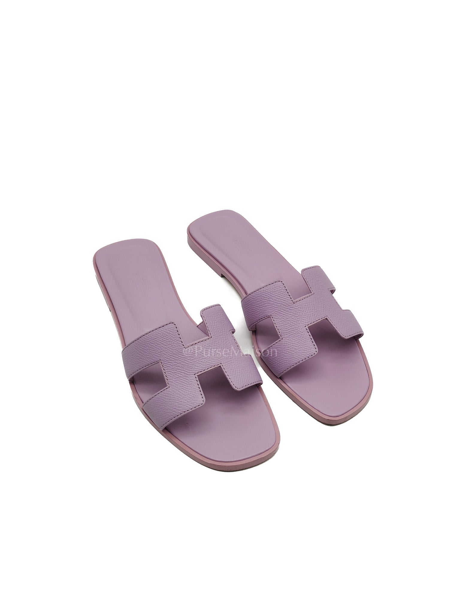 Oran Sandals in Violet Amethyste Epsom Calfskin Leather Size 38 (24cm)