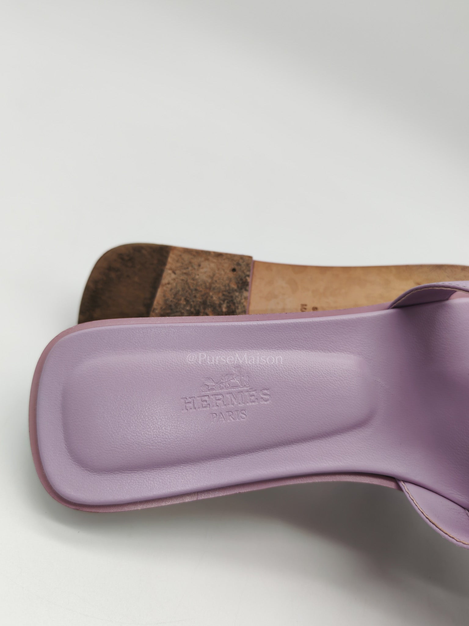 Oran Sandals in Violet Amethyste Epsom Calfskin Leather Size 38 (24cm)