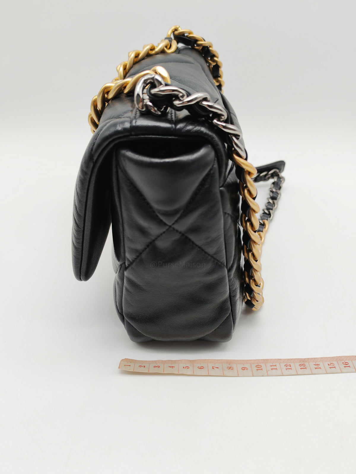 Chanel 19 Small in Black Quilted Lambskin Leather and Mixed Hardware (Microchip)